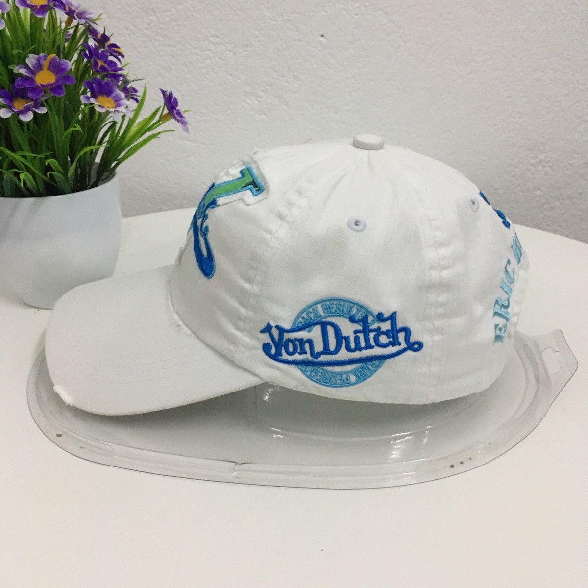 Von Dutch Von Dutch Distressed Design Strapback Cap Hat Size ONE SIZE - 3 Thumbnail