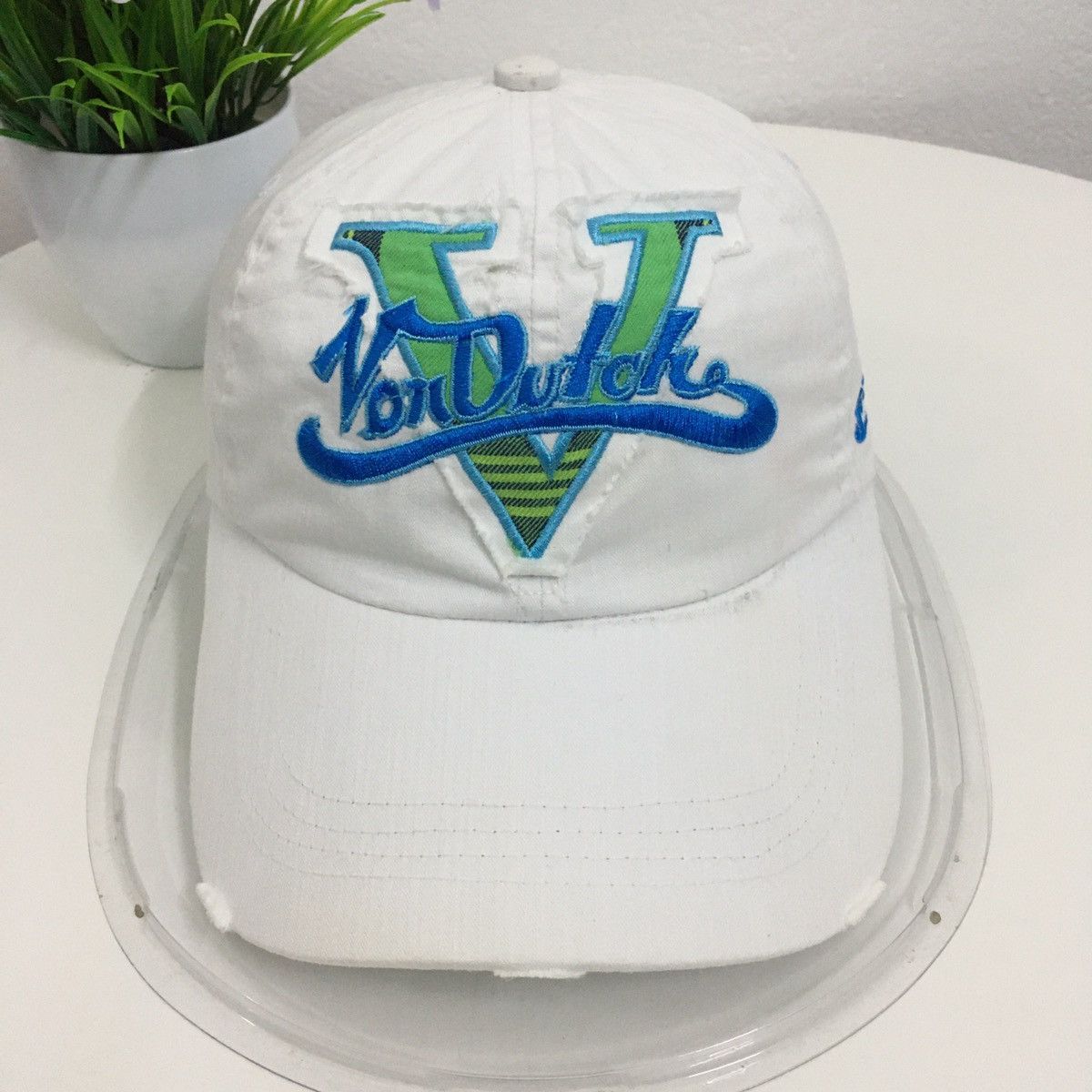Von Dutch Von Dutch Distressed Design Strapback Cap Hat Size ONE SIZE - 2 Thumbnail
