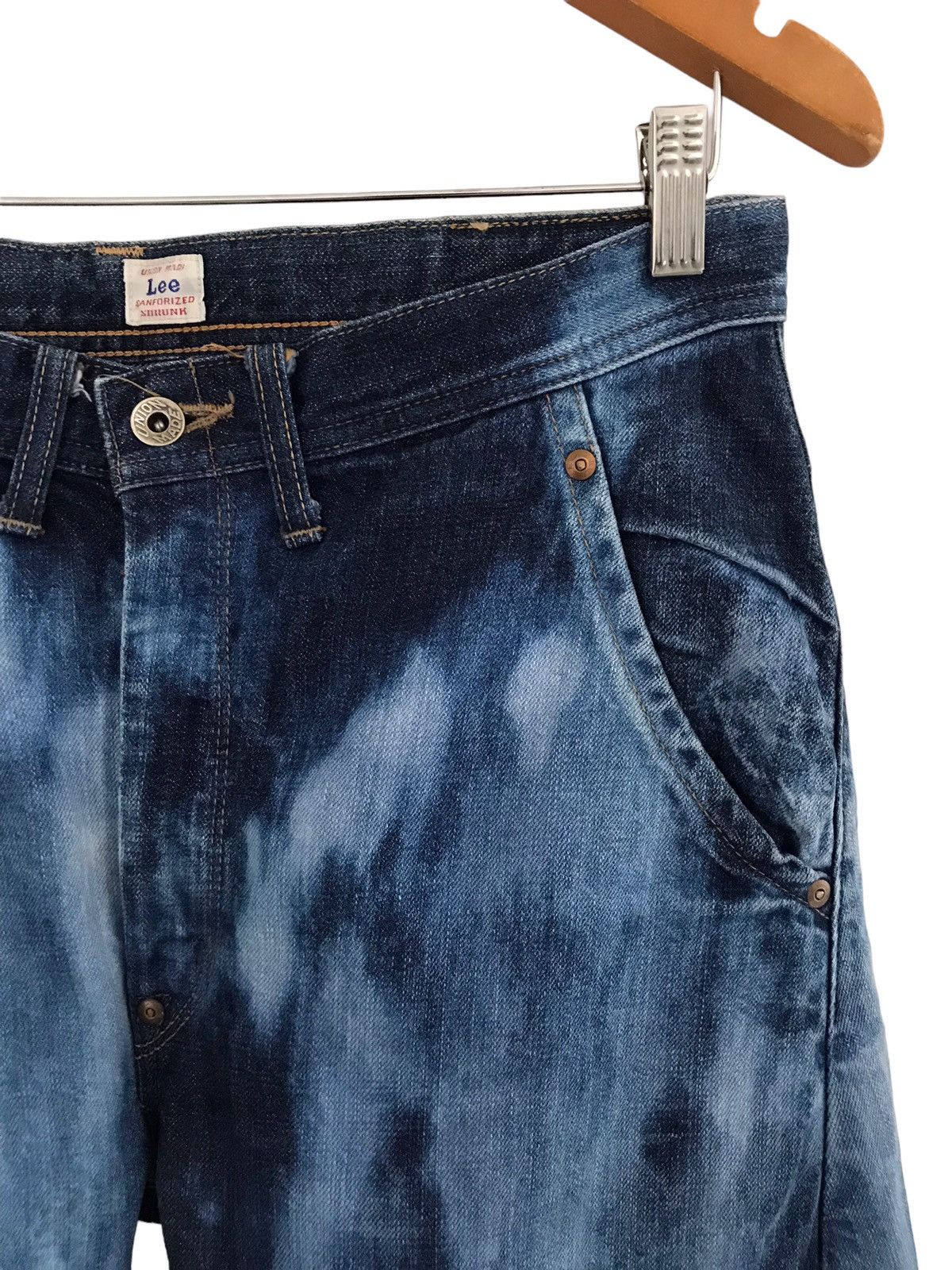 If Six Was Nine Vintage LEE Bleach Acid Wash Denim Jeans Size US 32 / EU 48 - 4 Thumbnail