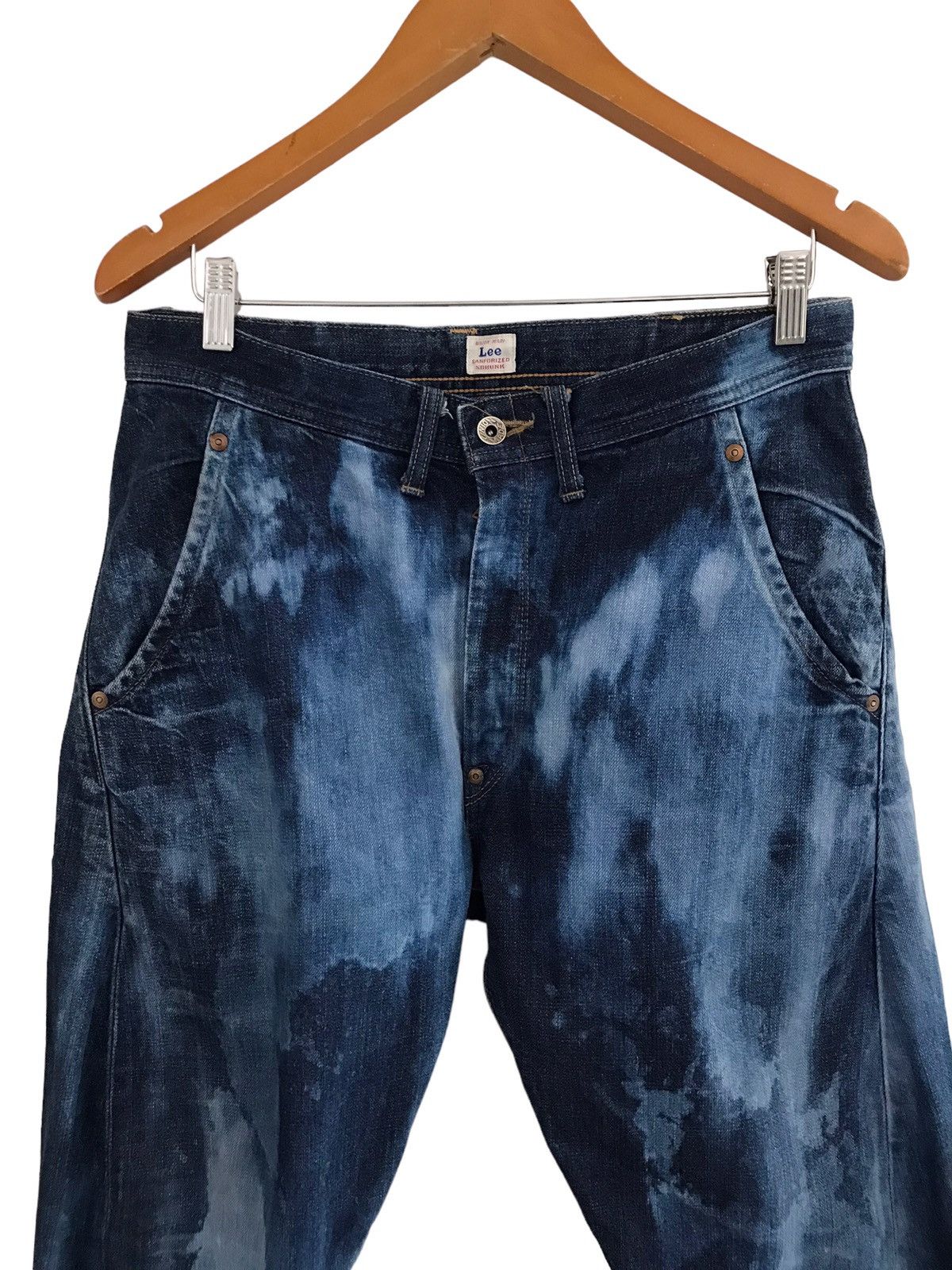 If Six Was Nine Vintage LEE Bleach Acid Wash Denim Jeans Size US 32 / EU 48 - 2 Thumbnail