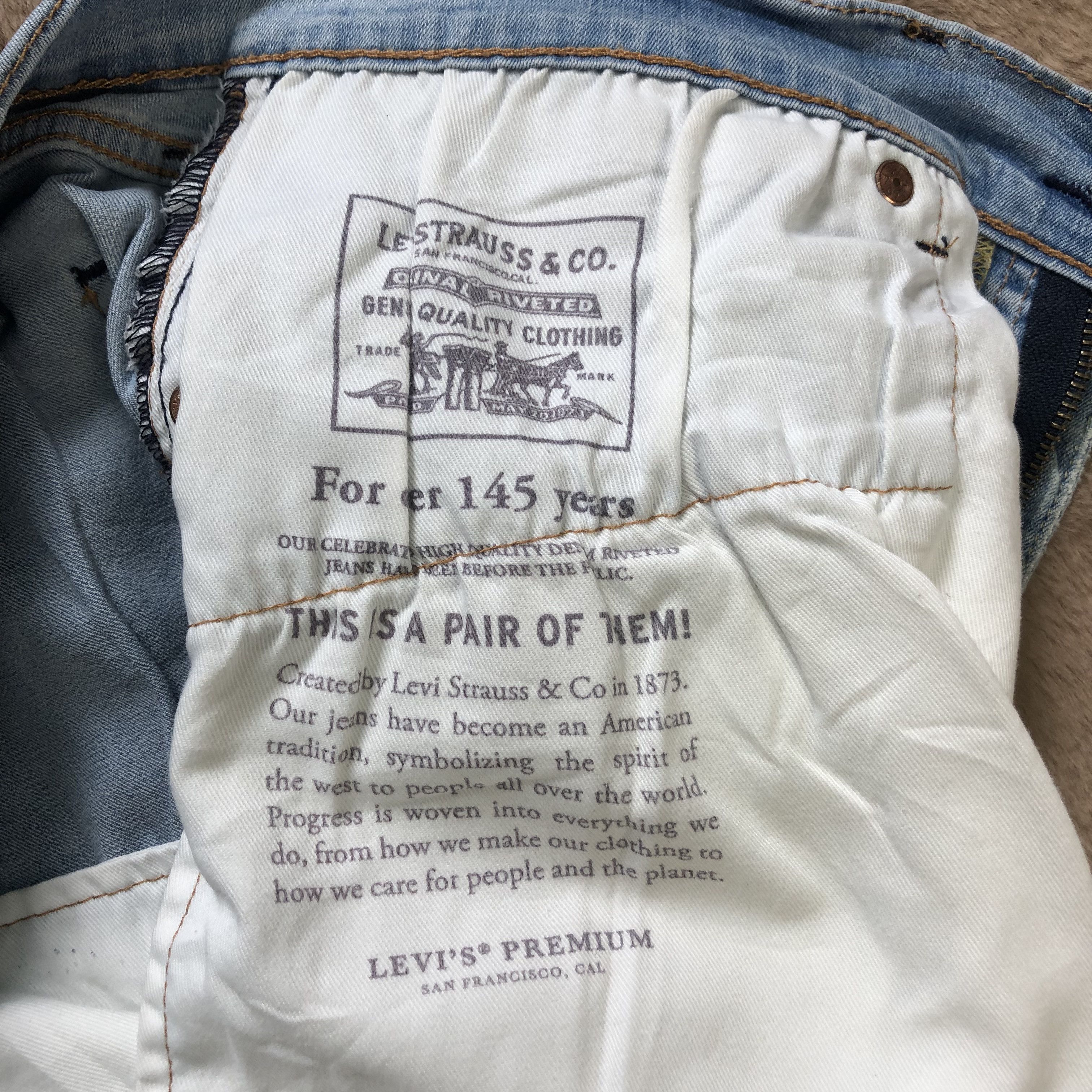 Levi's TRASHED LEVIS BIG E LIGHT WASH DENIM PANTS #6796-88 Size US 36 / EU 52 - 16 Thumbnail