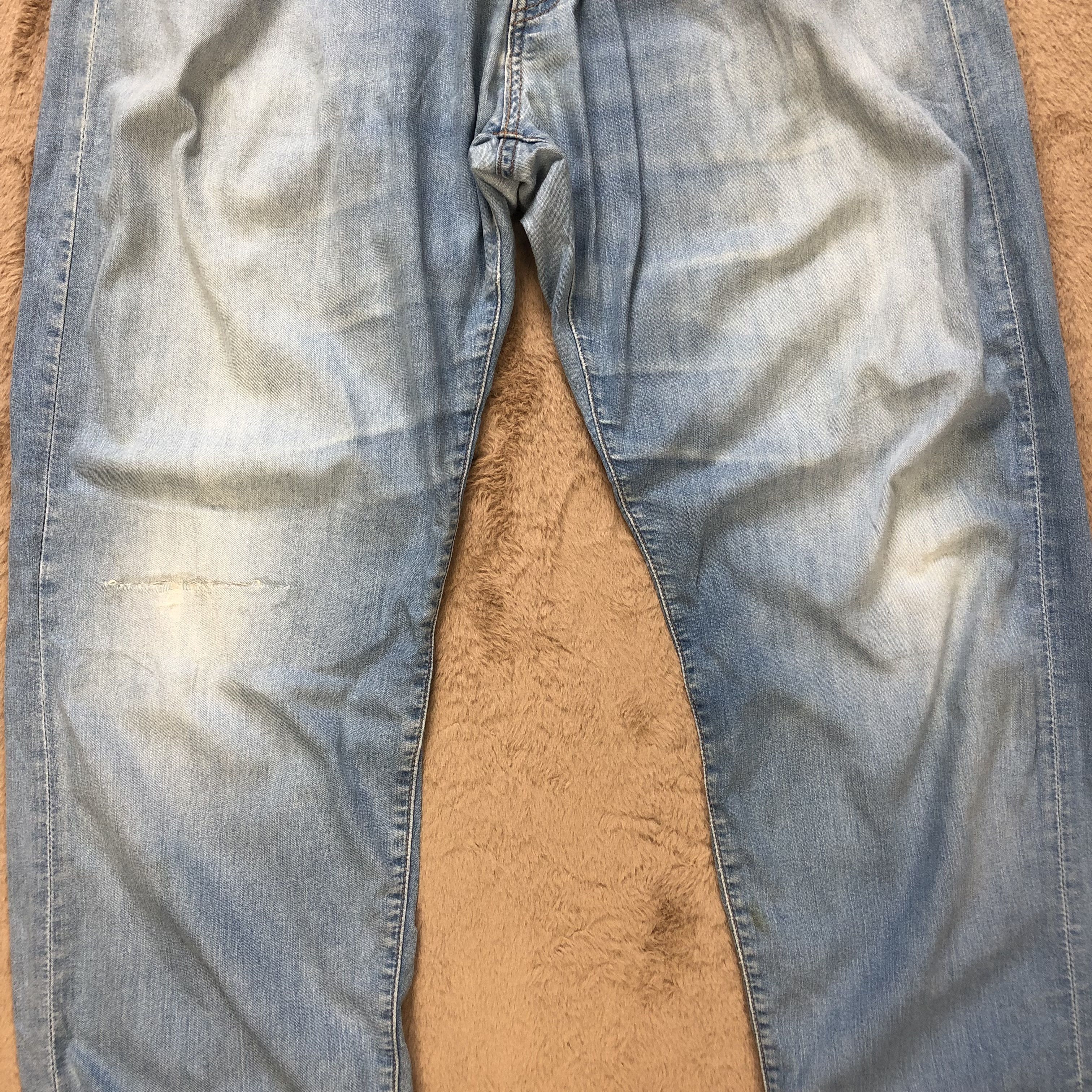 Levi's TRASHED LEVIS BIG E LIGHT WASH DENIM PANTS #6796-88 Size US 36 / EU 52 - 7 Thumbnail