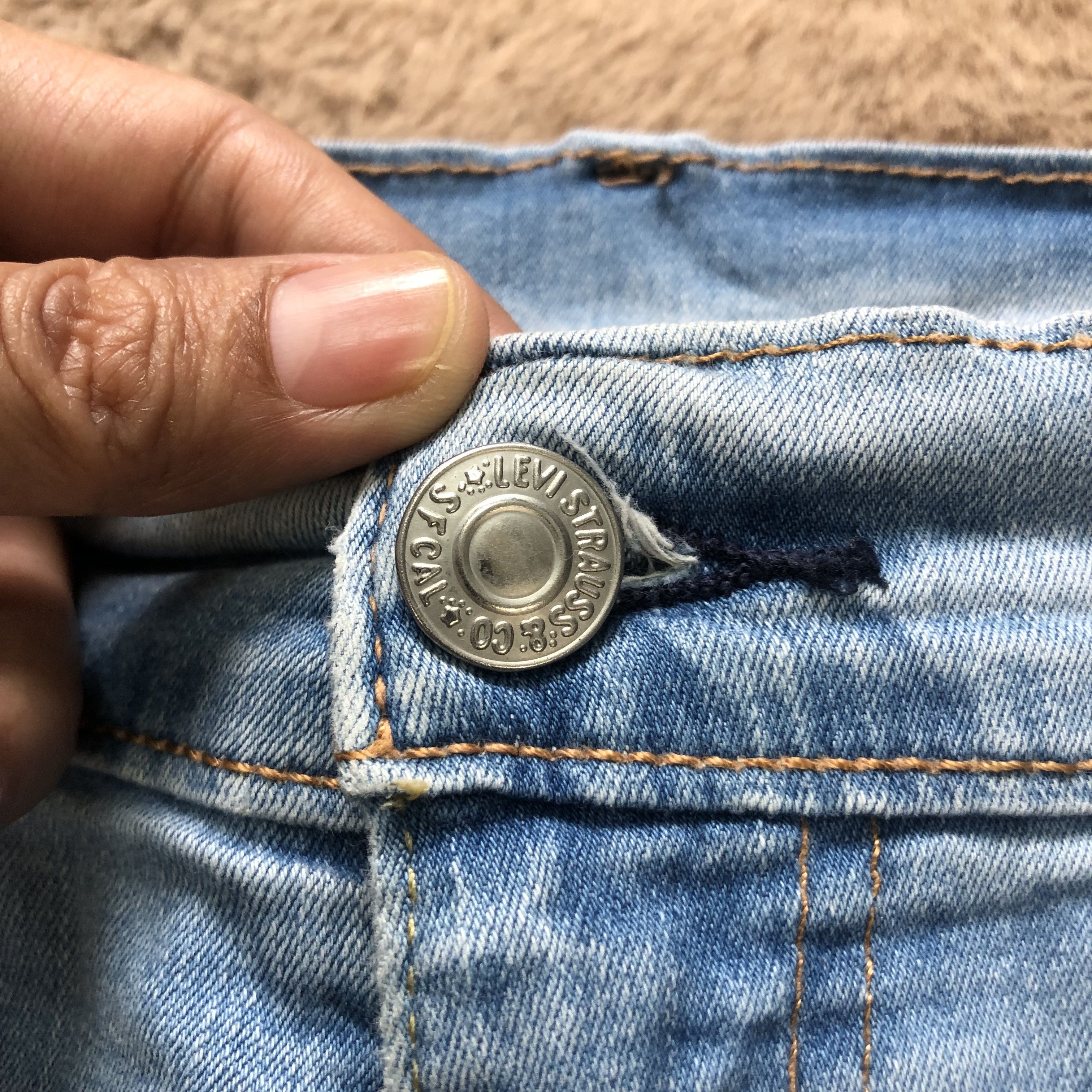 Levi's TRASHED LEVIS BIG E LIGHT WASH DENIM PANTS #6796-88 Size US 36 / EU 52 - 4 Thumbnail