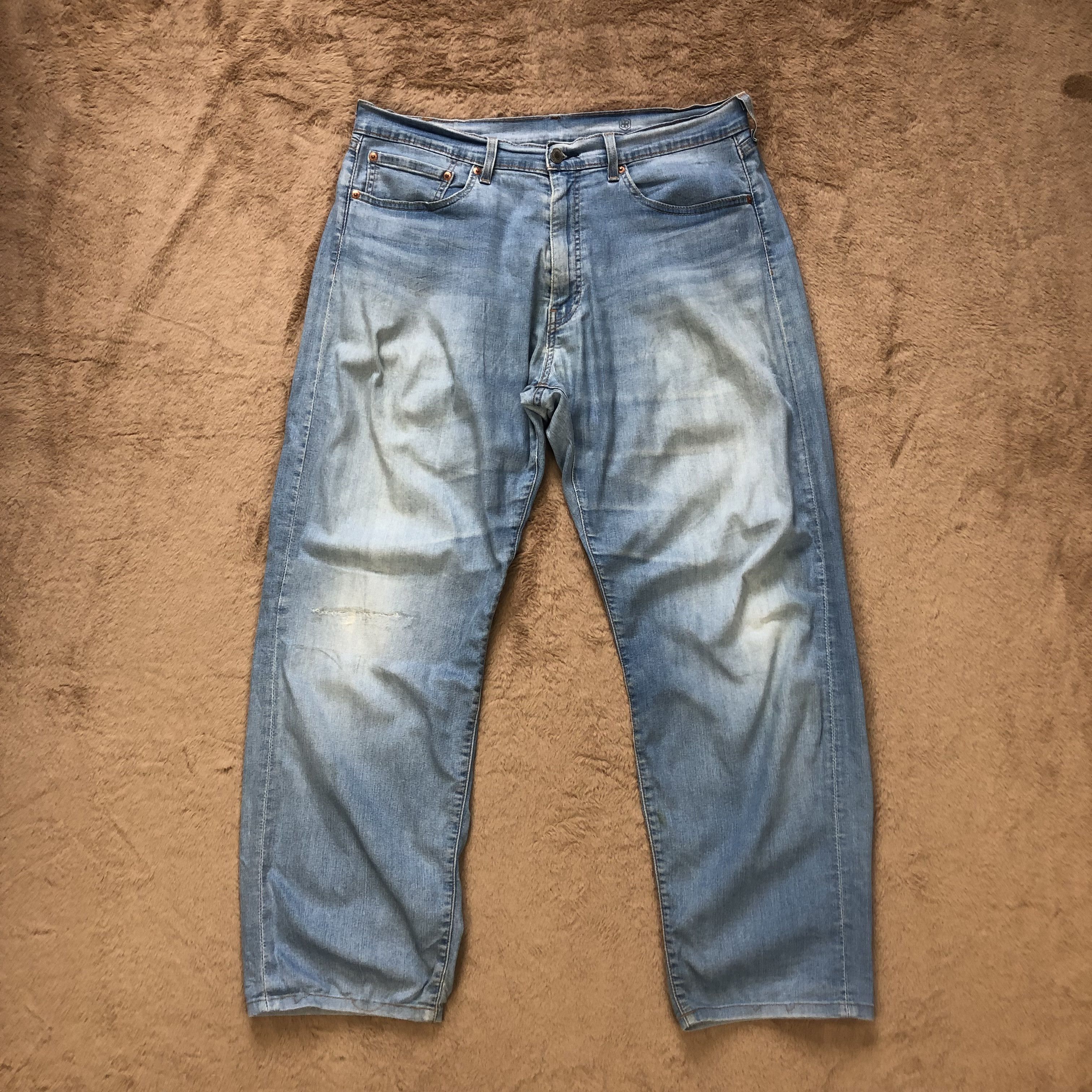 Levi's TRASHED LEVIS BIG E LIGHT WASH DENIM PANTS #6796-88 Size US 36 / EU 52 - 1 Thumbnail