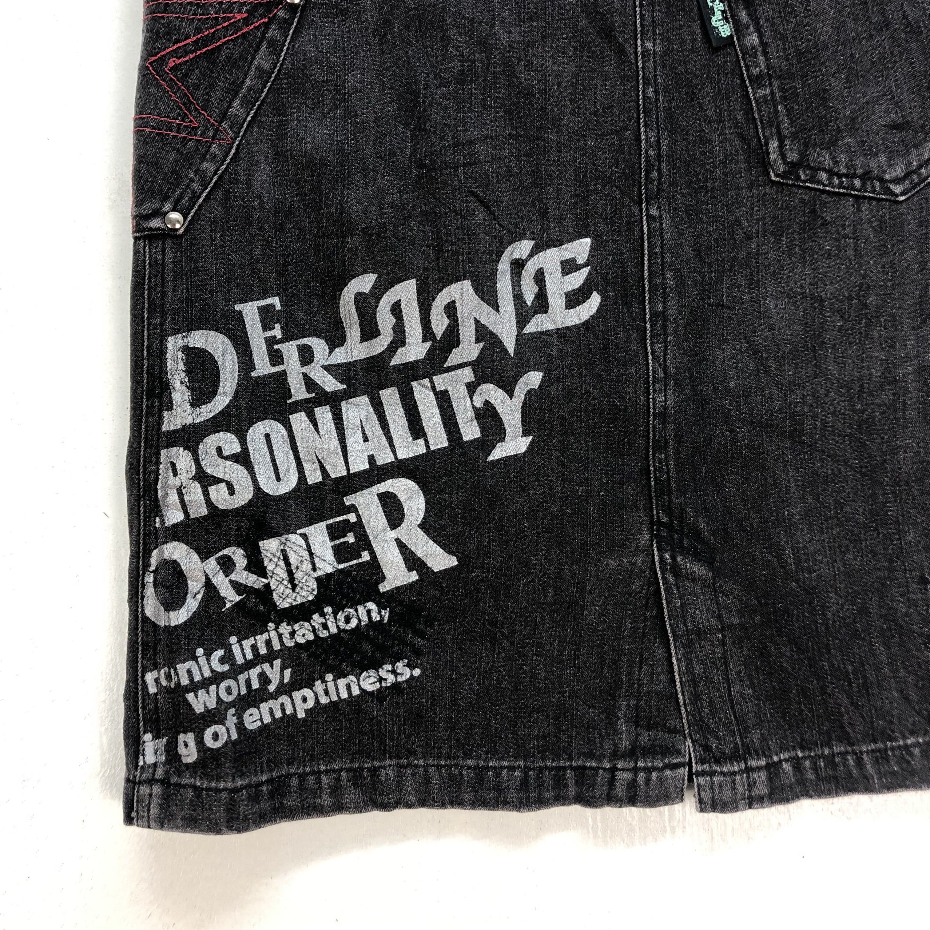 Japanese Brand BA-TSU CLUB DECONSTRUCTED JEANS MINI SKIRTS #6800-88 Size 31" - 11 Thumbnail