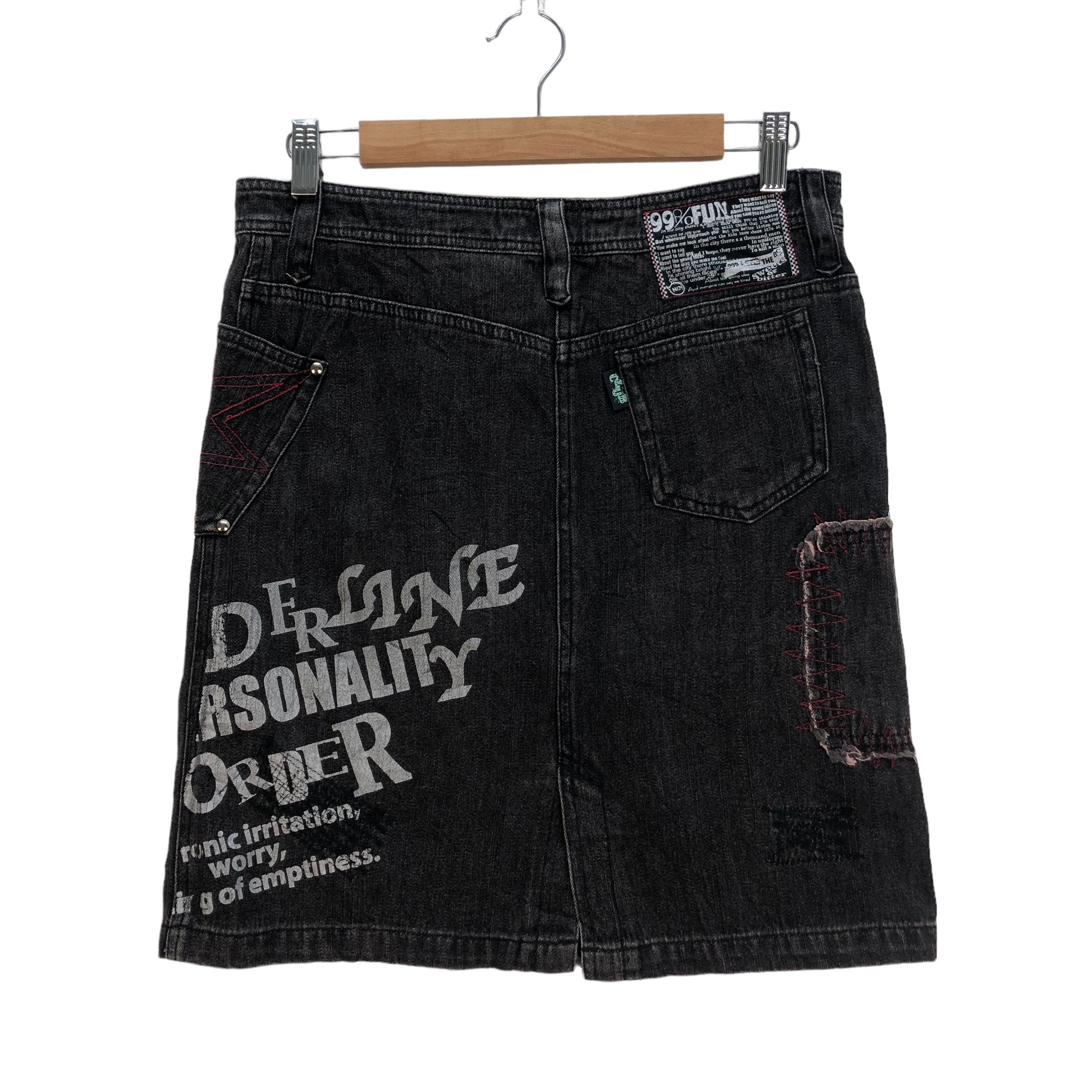 Japanese Brand BA-TSU CLUB DECONSTRUCTED JEANS MINI SKIRTS #6800-88 Size 31" - 10 Thumbnail