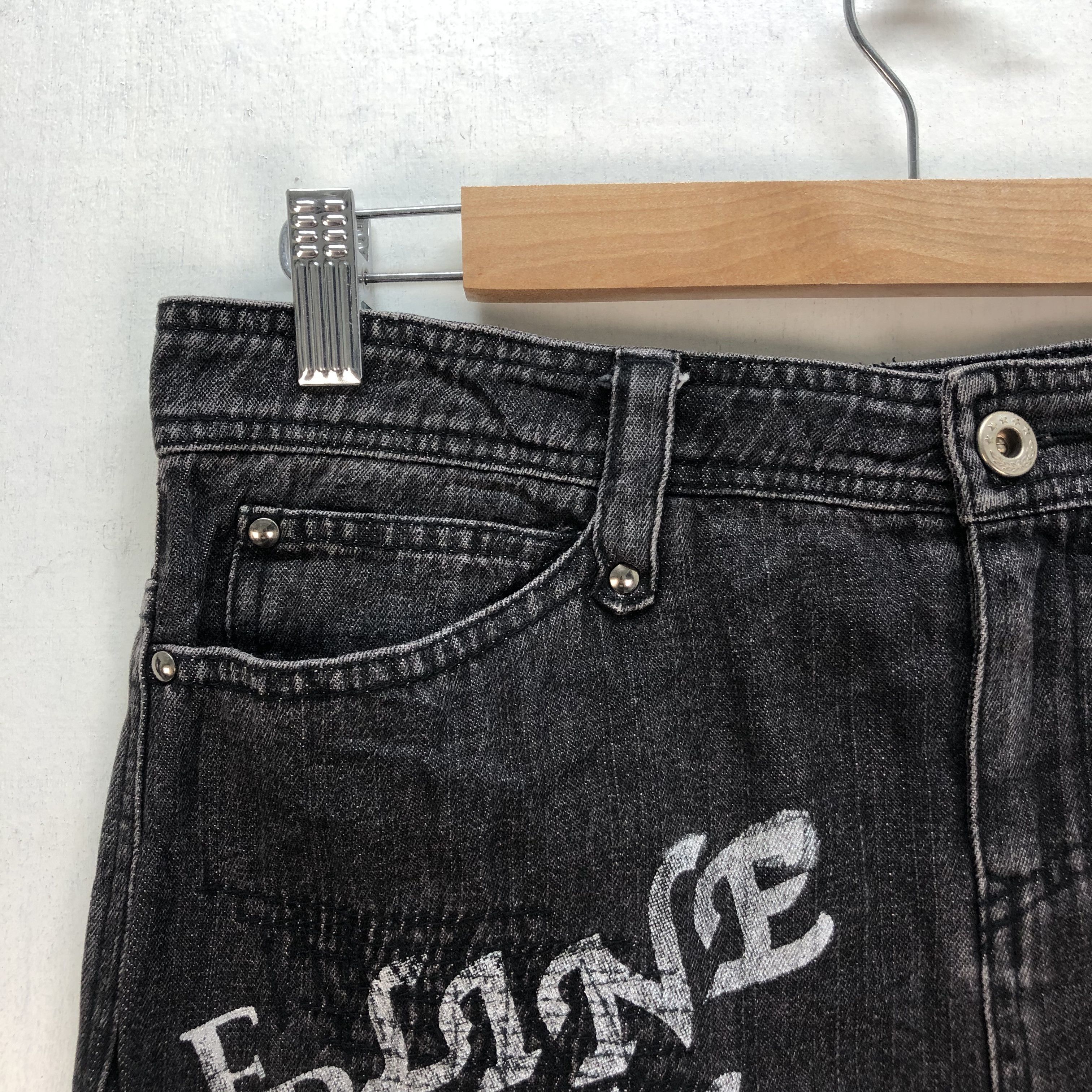 Japanese Brand BA-TSU CLUB DECONSTRUCTED JEANS MINI SKIRTS #6800-88 Size 31" - 3 Thumbnail