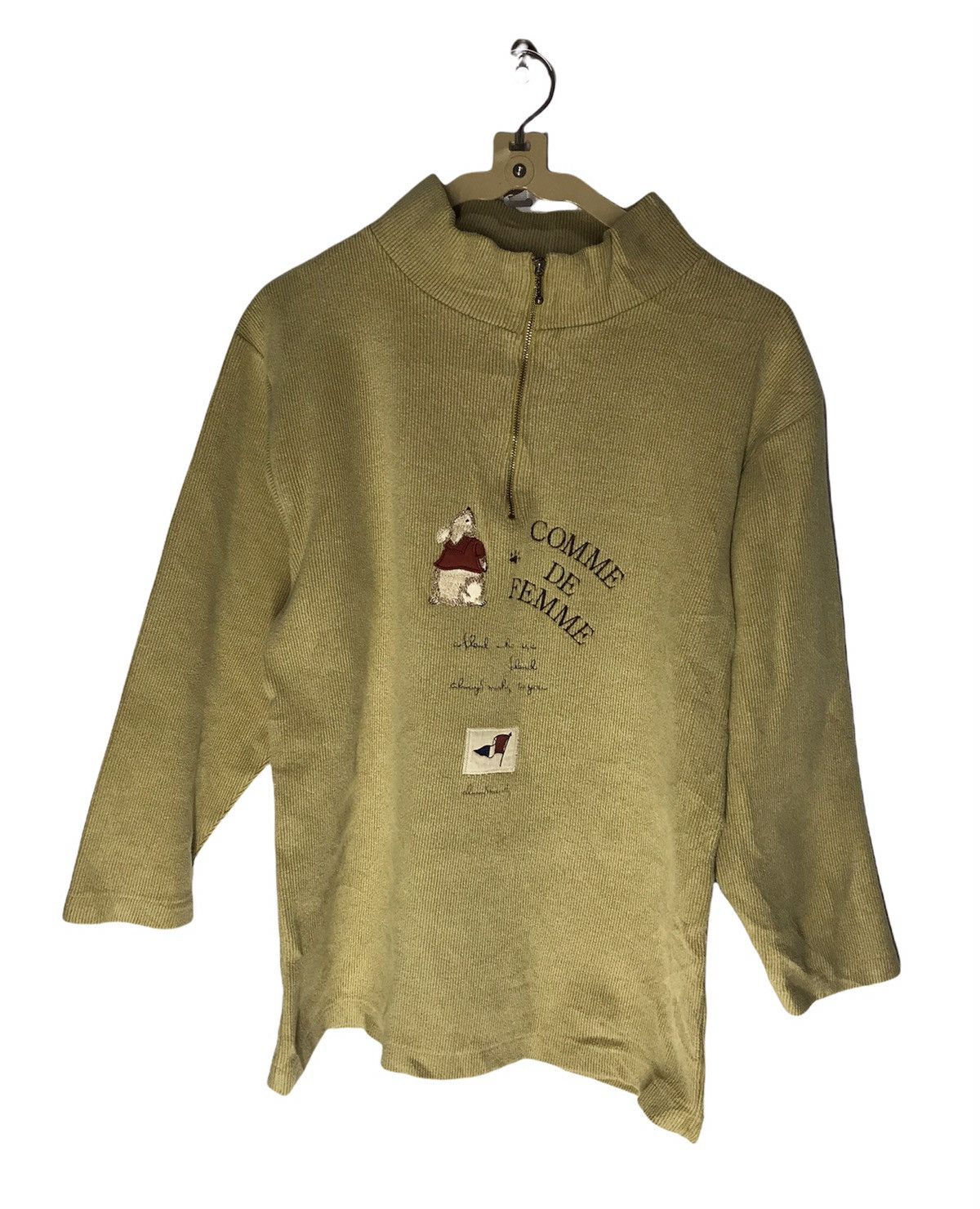 Japanese Brand Comme de famme spellout half zipper by air selection Size US M / EU 48-50 / 2 - 1 Thumbnail