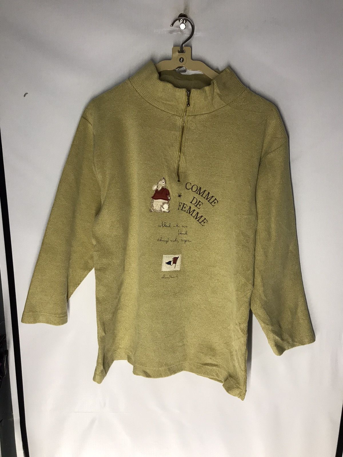 Japanese Brand Comme de famme spellout half zipper by air selection Size US M / EU 48-50 / 2 - 5 Thumbnail
