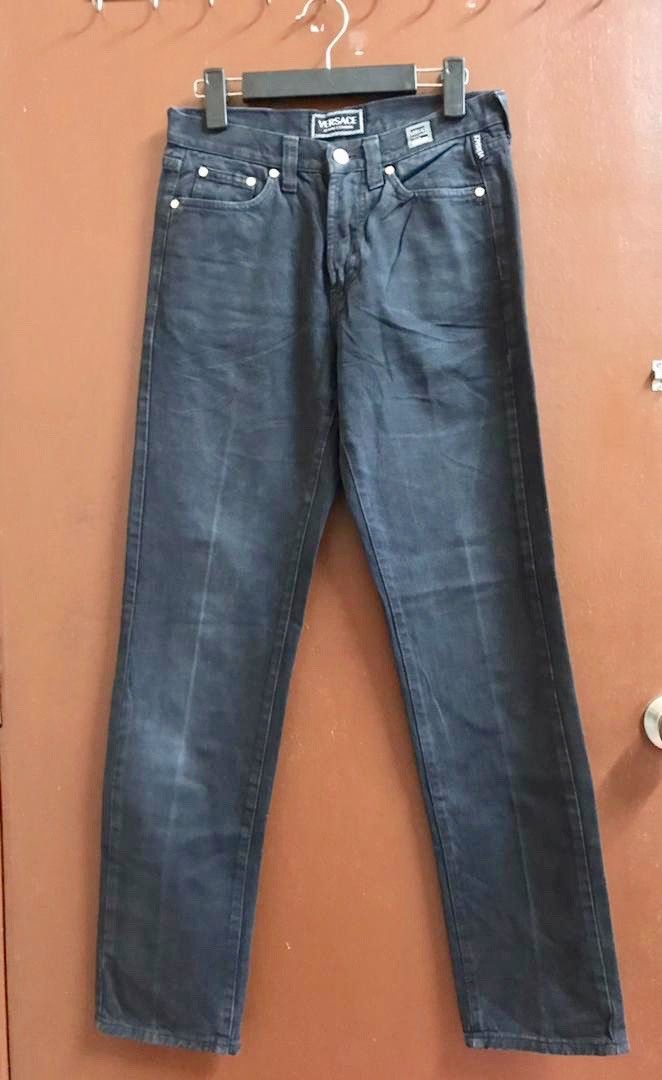 Vintage Versace Jeans Couture Brand Super Black Plaid Design