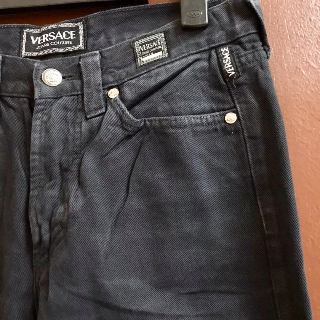 Vintage Versace Jeans Couture Brand Super Black Plaid Design
