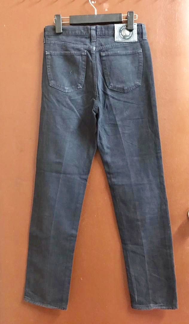 Vintage Versace Jeans Couture Brand Super Black Plaid Design