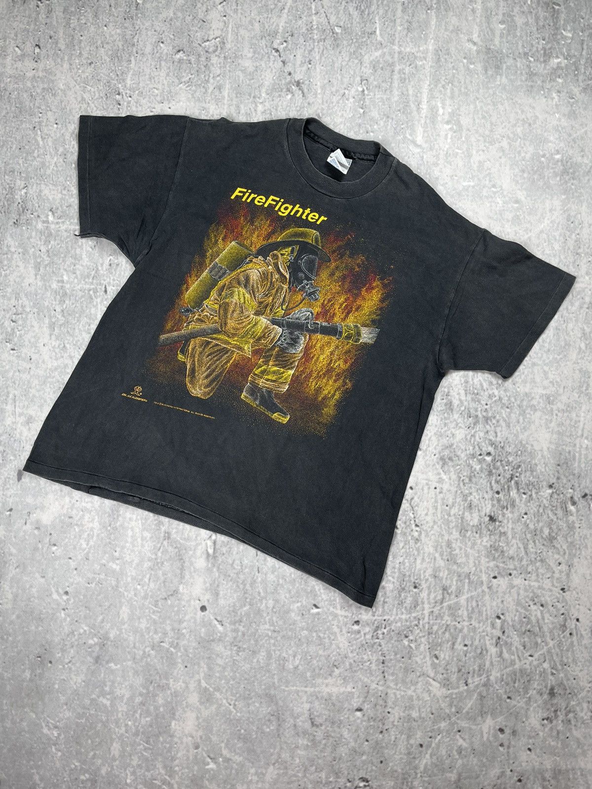 Blackbird × Vintage Vintage Firefighters Hanes tee Blackbird rare streetwear Size US XL / EU 56 / 4 - 1 Thumbnail
