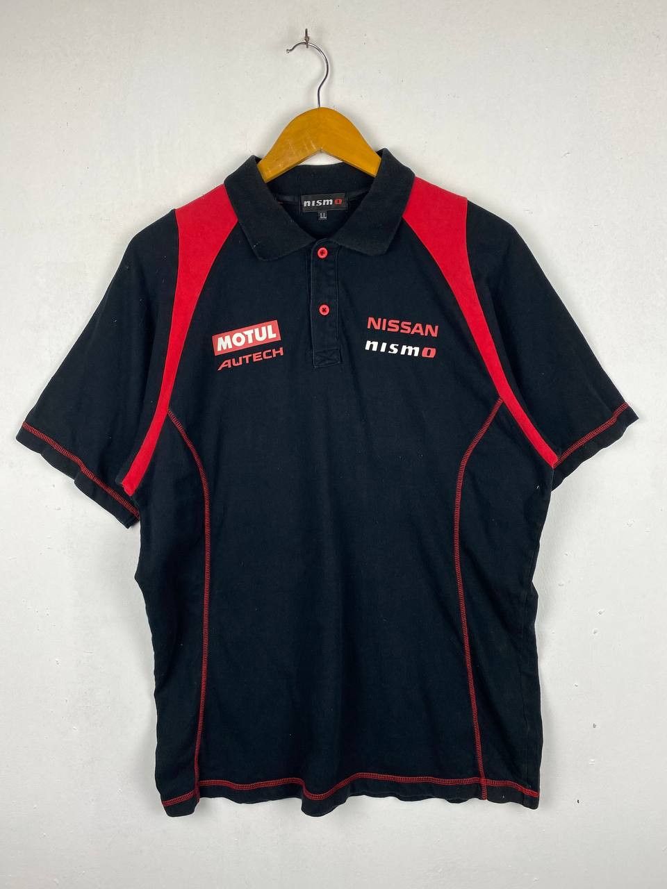 image of Racing Vintage Nissan Nismo Polo Tee Nice Design in Red Black, Men's (Size XL)