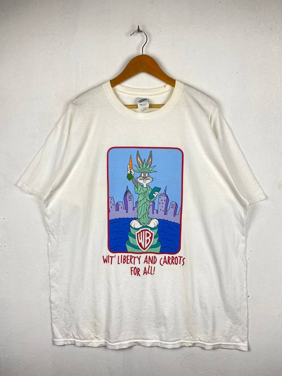 image of Made In USA x Vintage Bugs Bunny Liberty Warner Bros Tee in White, Men's (Size 2XL)