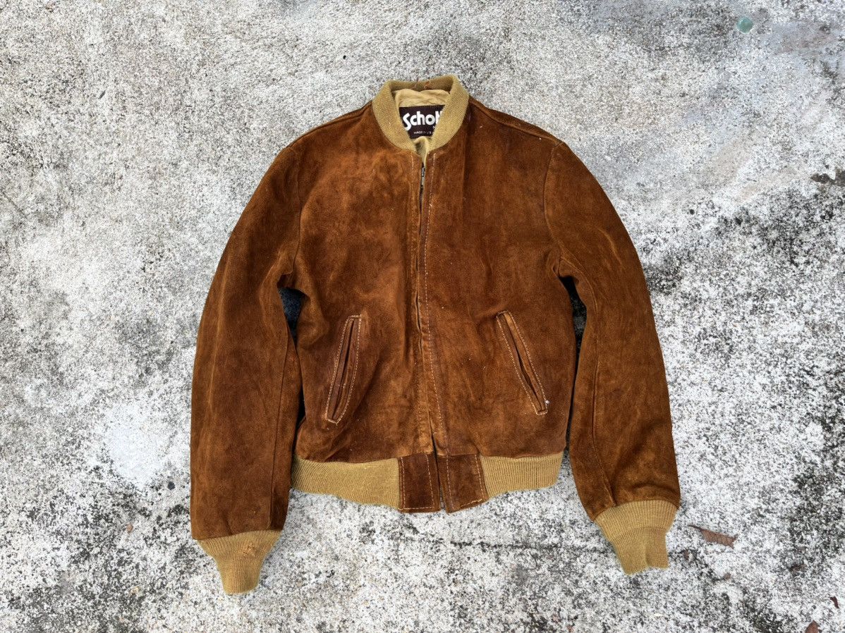 Schott Vintage 80s SCHOTT NYC Suede Leather Bomber Jacket | Grailed