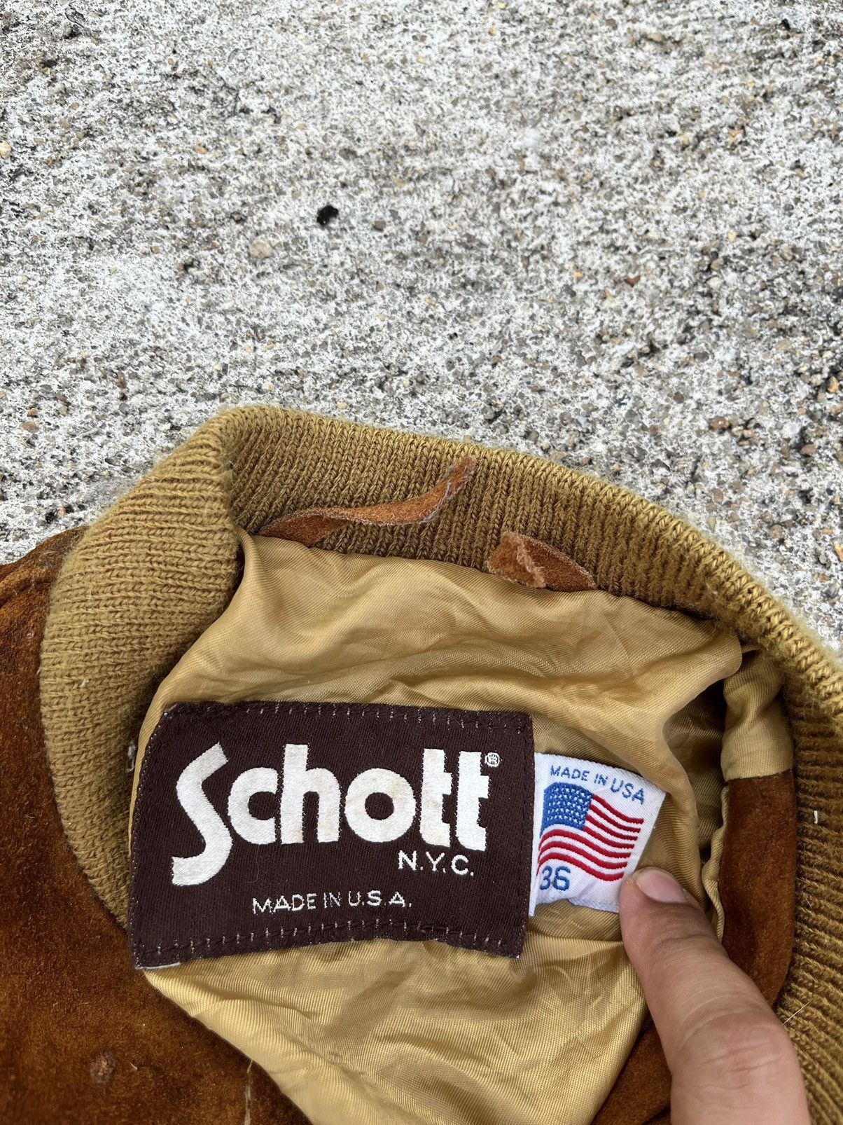 Schott × Vintage Vintage Schott NYC Suede Leather Bomber Jecket Size US M / EU 48-50 / 2 - 13 Thumbnail
