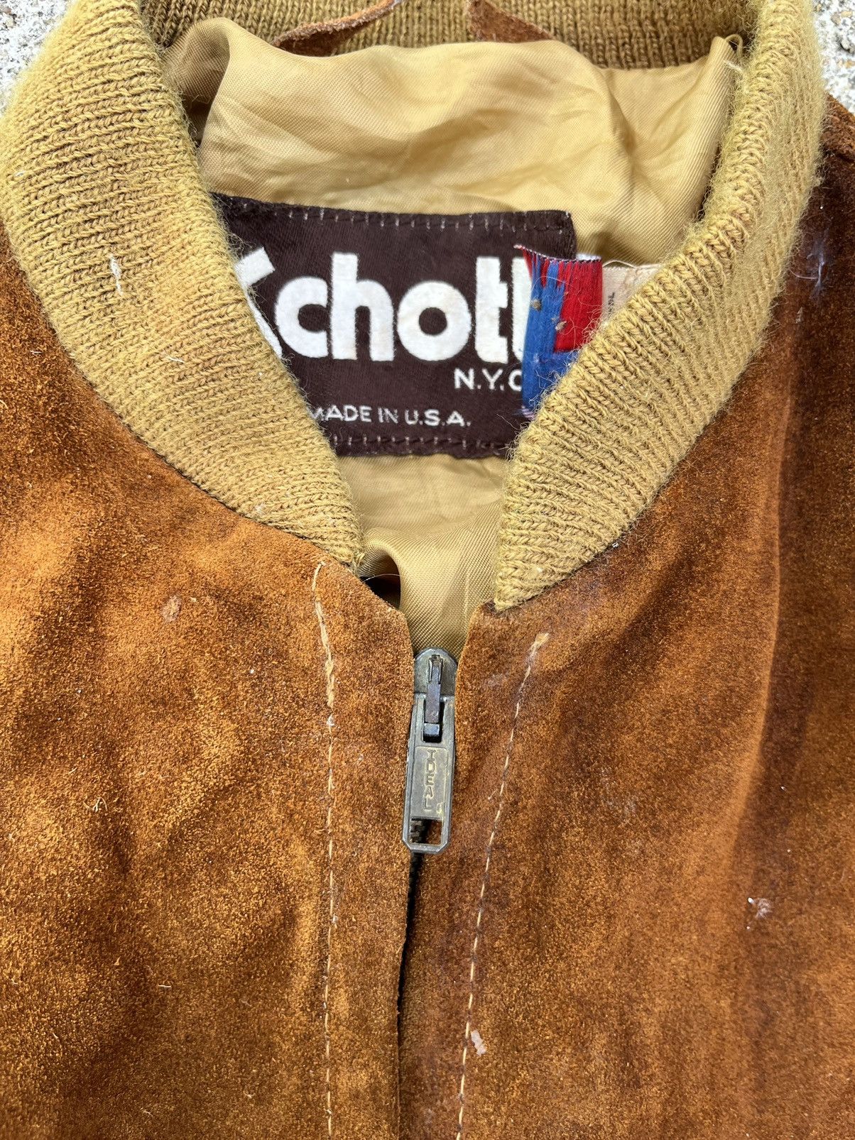 Schott × Vintage Vintage Schott NYC Suede Leather Bomber Jecket Size US M / EU 48-50 / 2 - 4 Thumbnail