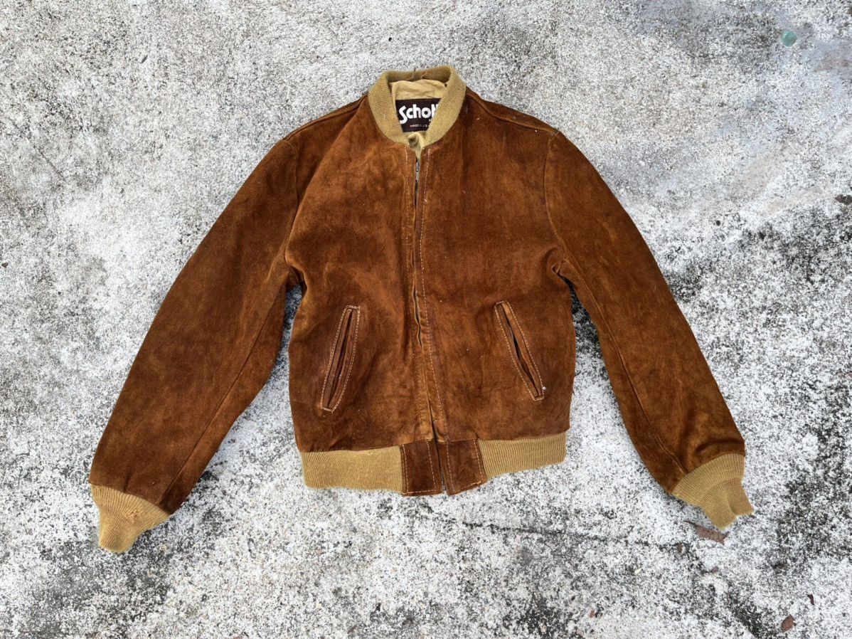 Schott × Vintage Vintage Schott NYC Suede Leather Bomber Jecket Size US M / EU 48-50 / 2 - 3 Thumbnail