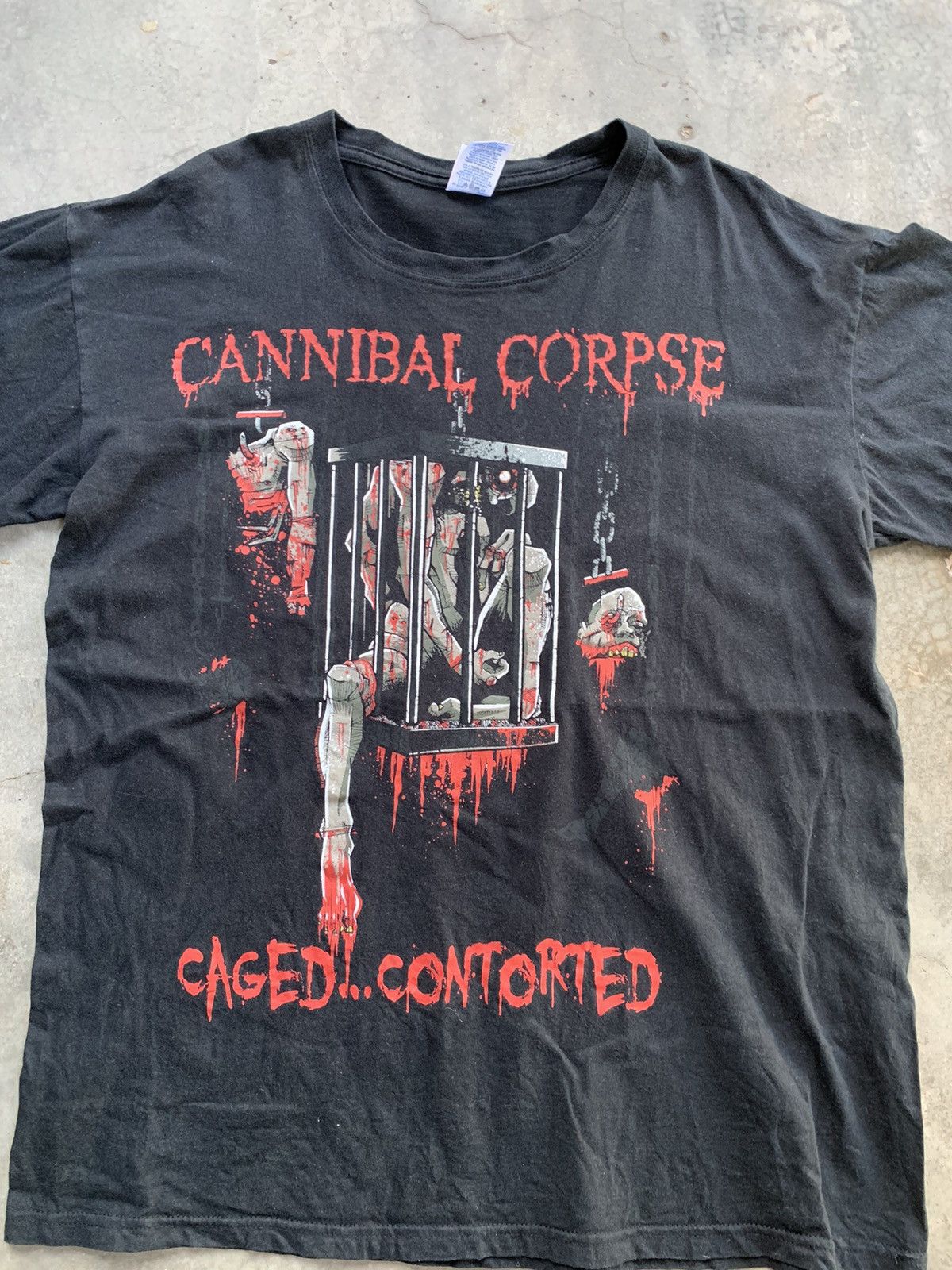 Band Tees Caged Contorted Cannibal Corpse vintage Band T Shirt Size US L / EU 52-54 / 3 - 1 Thumbnail