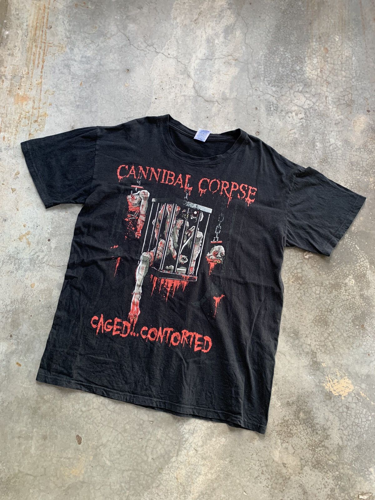 Band Tees Caged Contorted Cannibal Corpse vintage Band T Shirt Size US L / EU 52-54 / 3 - 2 Thumbnail