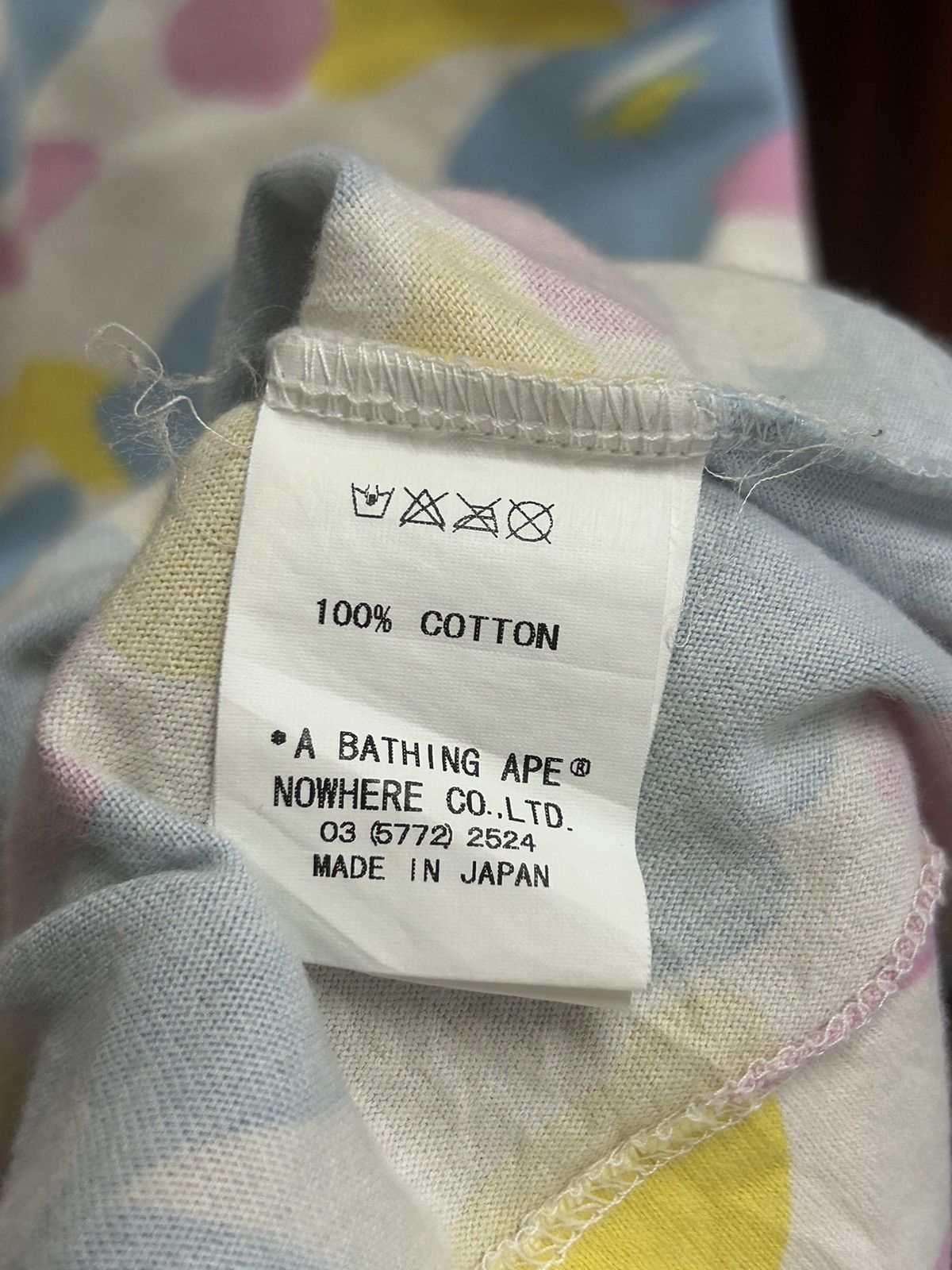 Bape A BATHING APE Cotton Candy Camo Raglan T-shirts Size US L / EU 52-54 / 3 - 8 Thumbnail