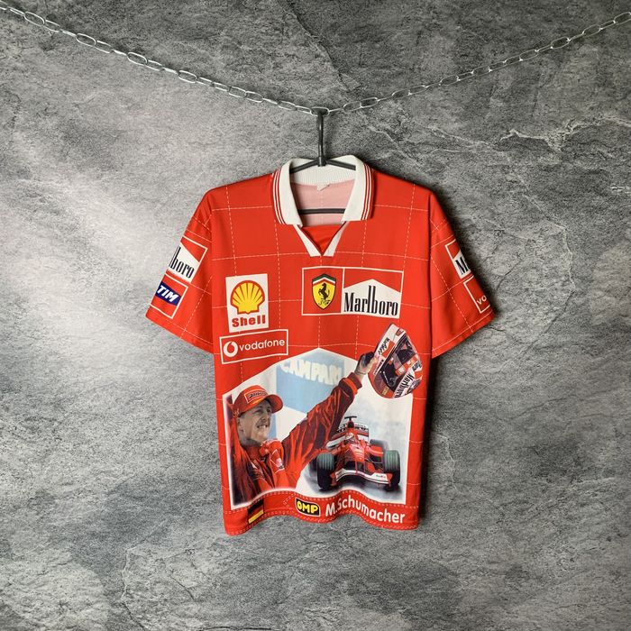 Vintage Vintage Ferrari Michael Schumacher Marlboro Shell Polo 90s