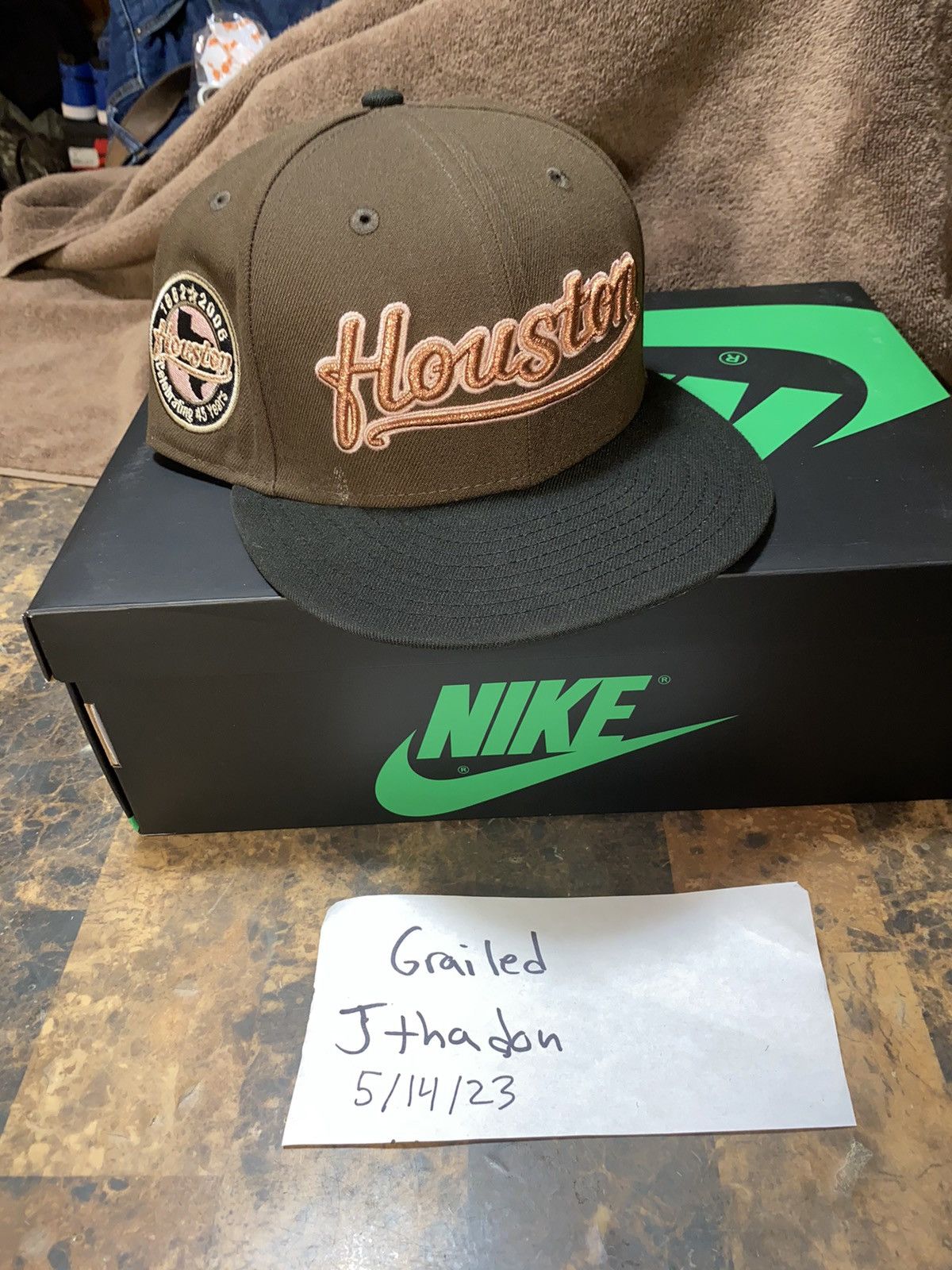 Houston Astros New Era 59fifty size 7 black blush copper