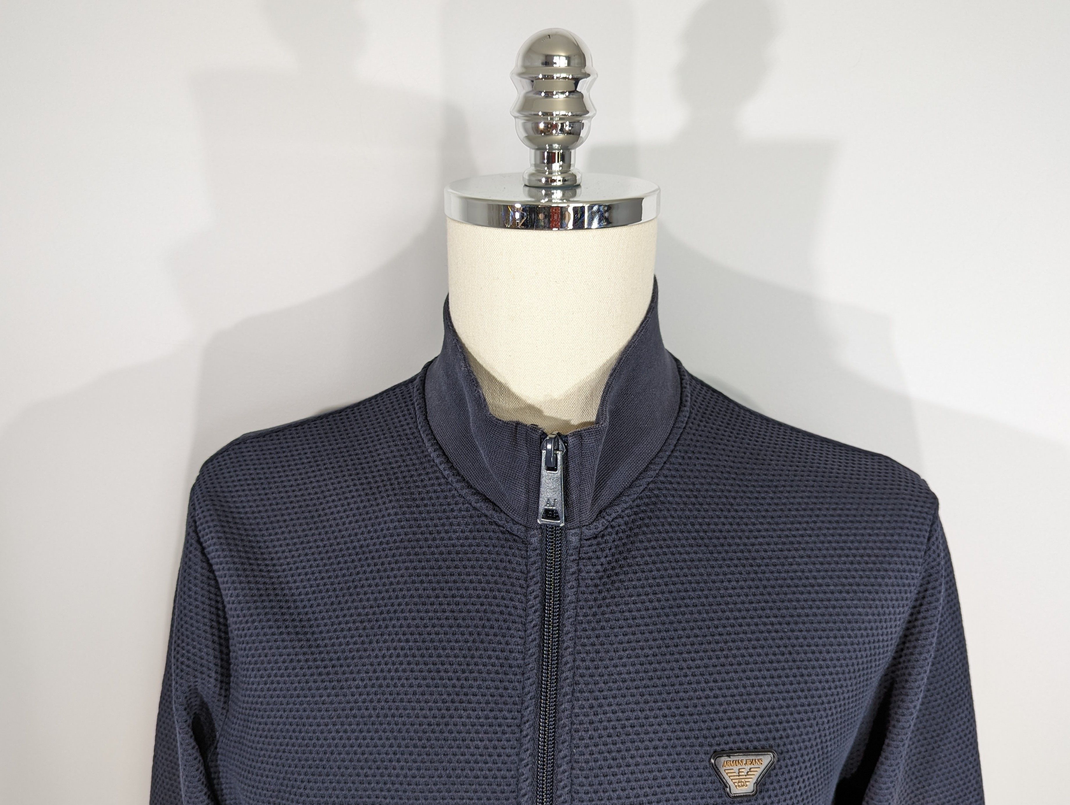 Armani Armani Jeans Men's Zip Knitted Sweater XL Navy Luxury Brand Size US XL / EU 56 / 4 - 3 Thumbnail