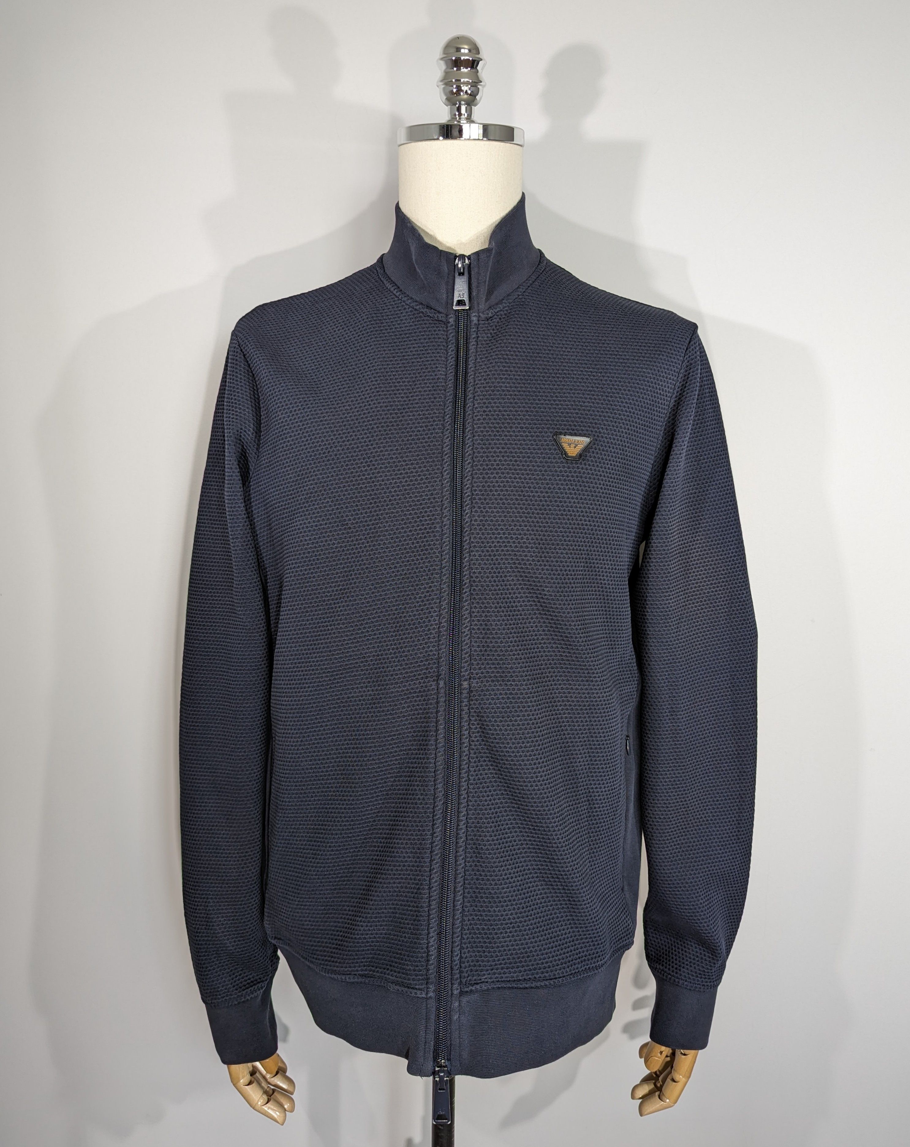 Armani Armani Jeans Men's Zip Knitted Sweater XL Navy Luxury Brand Size US XL / EU 56 / 4 - 16 Thumbnail