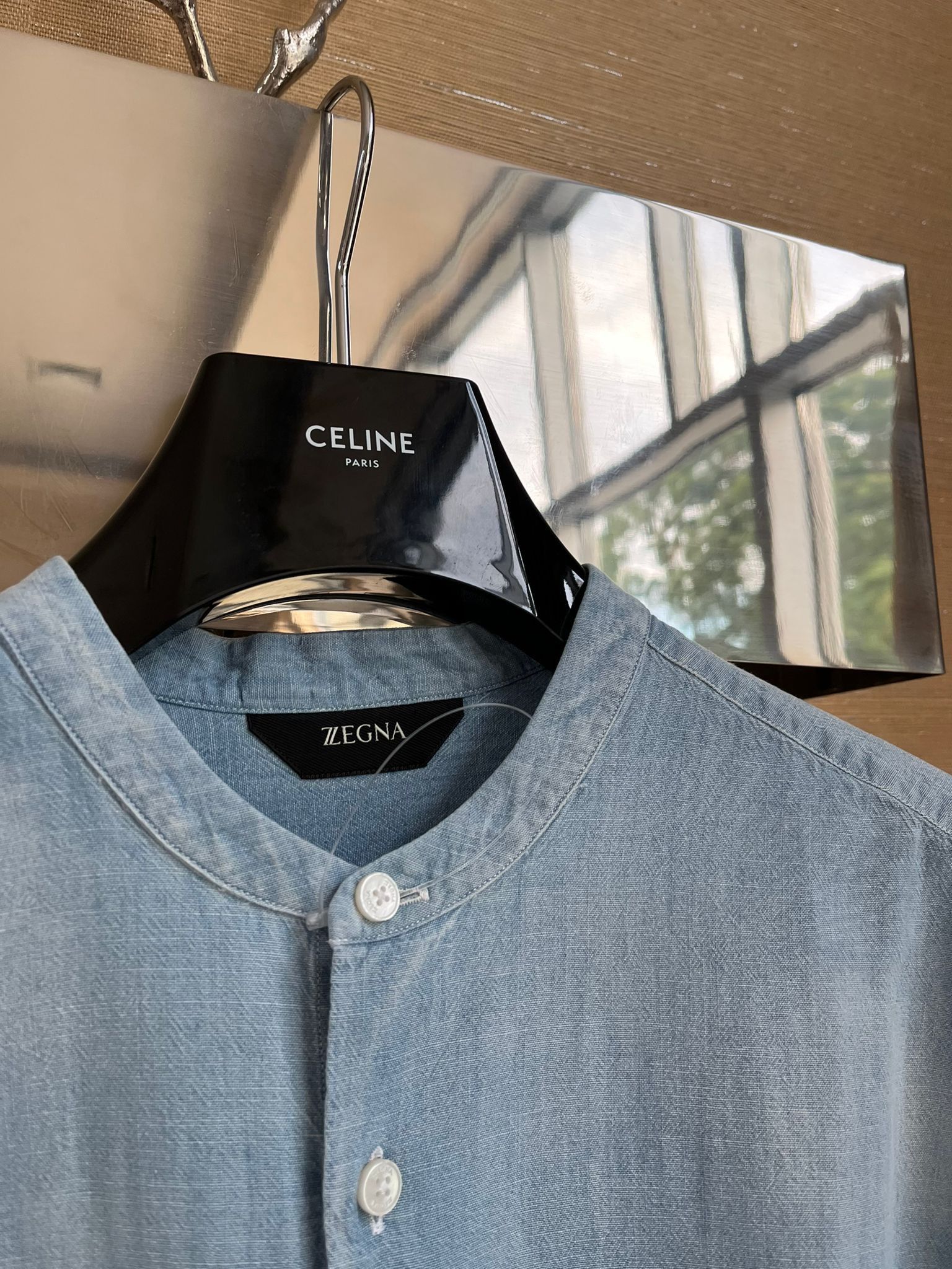 Ermenegildo Zegna × Z Zegna Denim Button Up Shirt in Light Blue Color Size US M / EU 48-50 / 2 - 4 Thumbnail