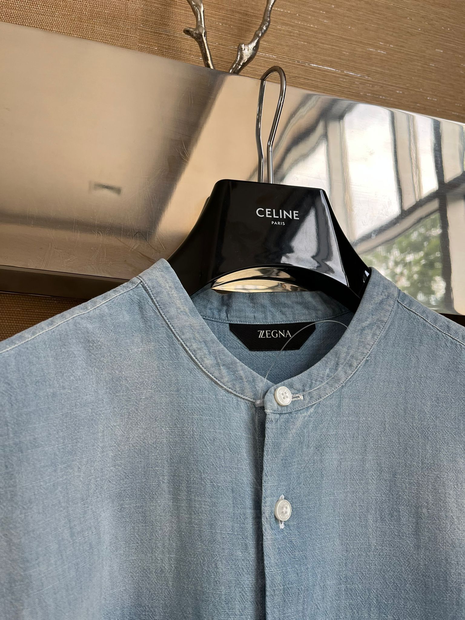 Ermenegildo Zegna × Z Zegna Denim Button Up Shirt in Light Blue Color Size US M / EU 48-50 / 2 - 3 Thumbnail