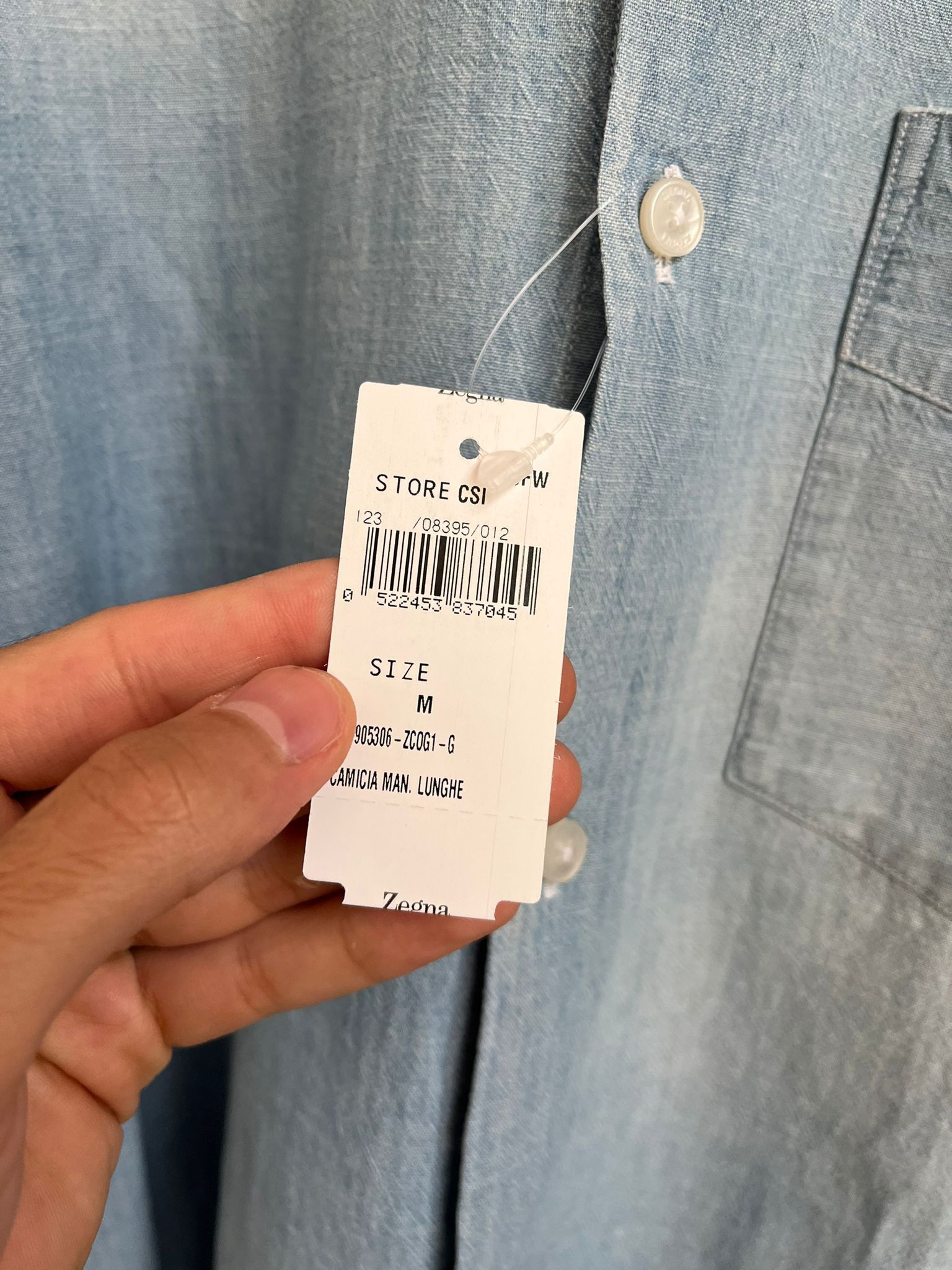 Ermenegildo Zegna × Z Zegna Denim Button Up Shirt in Light Blue Color Size US M / EU 48-50 / 2 - 8 Thumbnail