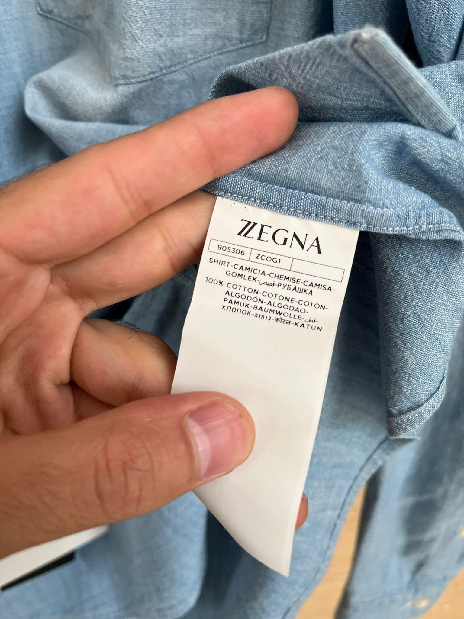 Ermenegildo Zegna × Z Zegna Denim Button Up Shirt in Light Blue Color Size US M / EU 48-50 / 2 - 11 Thumbnail