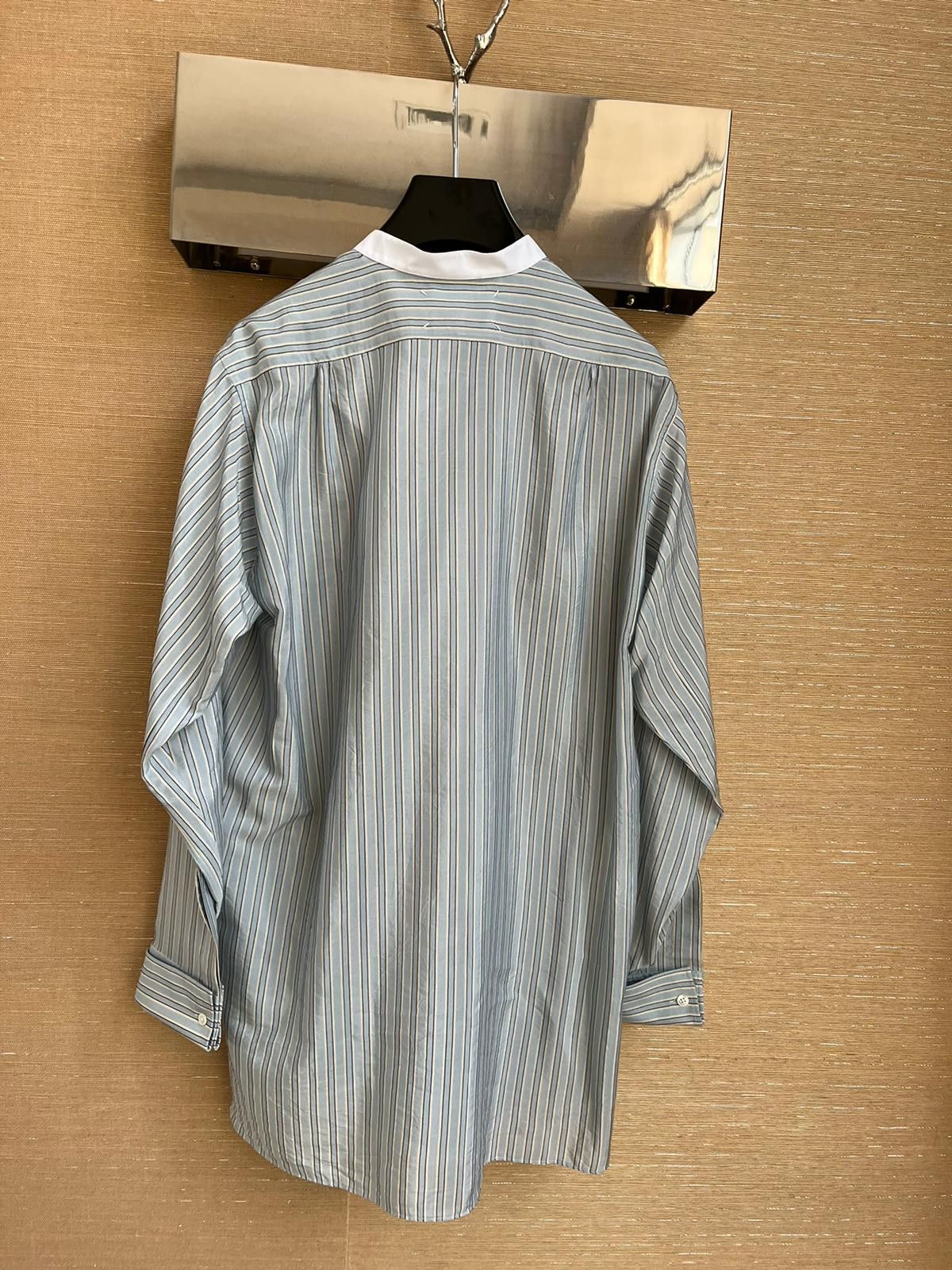 Maison Margiela Long Stripe Button up Shirt in Light Blue Color Size US L / EU 52-54 / 3 - 4 Thumbnail