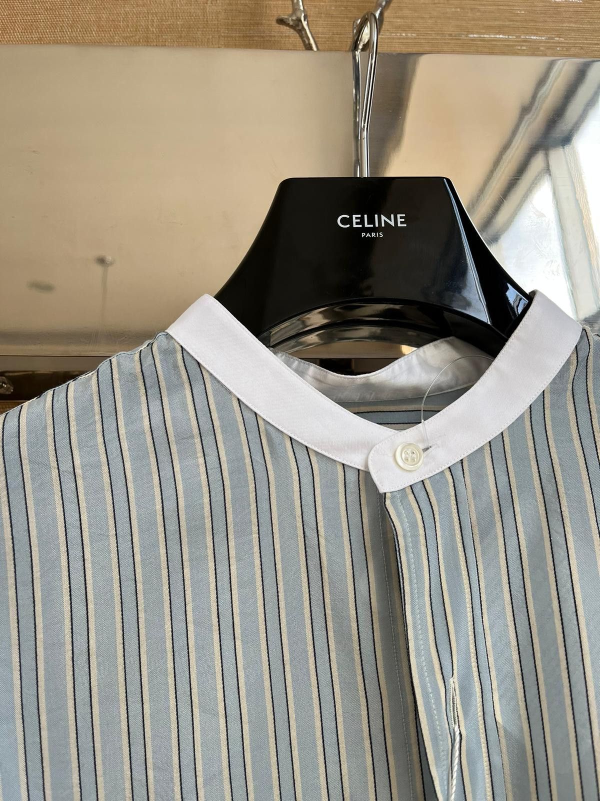 Maison Margiela Long Stripe Button up Shirt in Light Blue Color Size US L / EU 52-54 / 3 - 2 Thumbnail