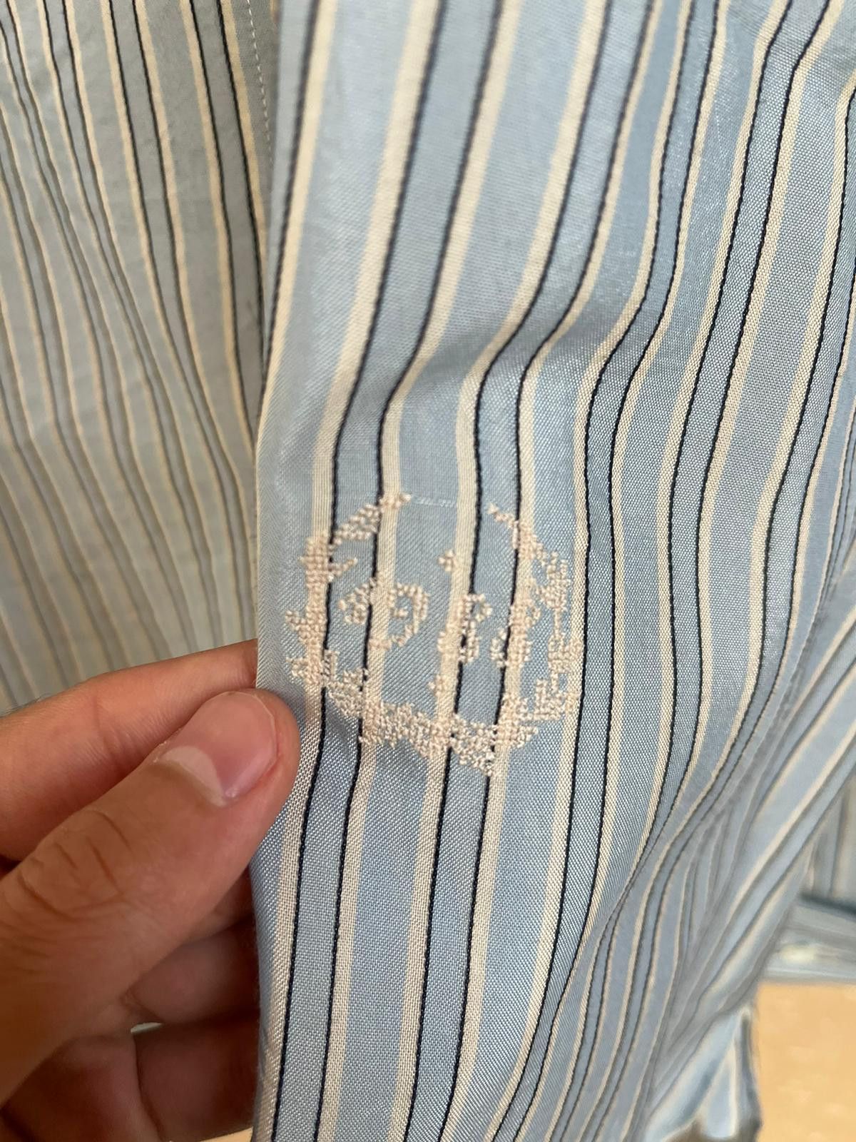 Maison Margiela Long Stripe Button up Shirt in Light Blue Color Size US L / EU 52-54 / 3 - 13 Thumbnail