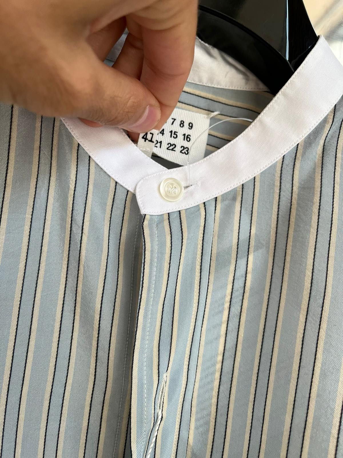 Maison Margiela Long Stripe Button up Shirt in Light Blue Color Size US L / EU 52-54 / 3 - 5 Thumbnail
