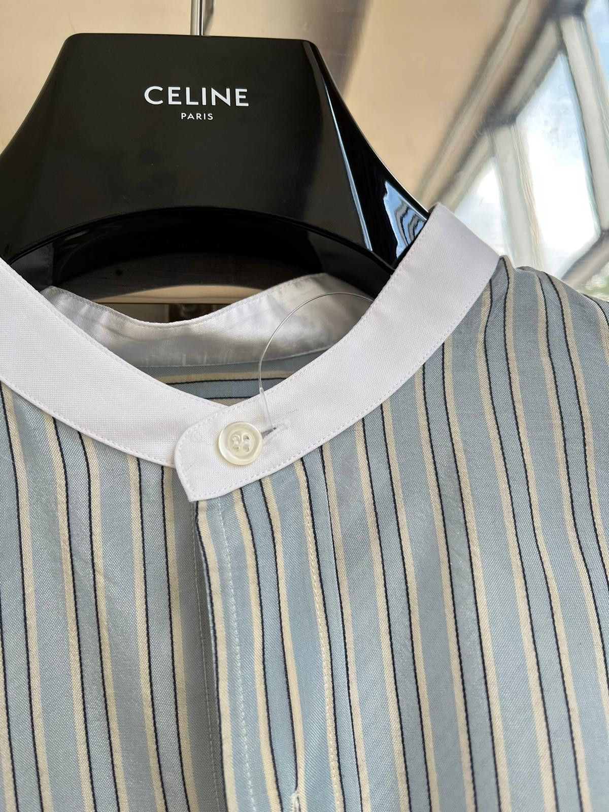 Maison Margiela Long Stripe Button up Shirt in Light Blue Color Size US L / EU 52-54 / 3 - 14 Thumbnail