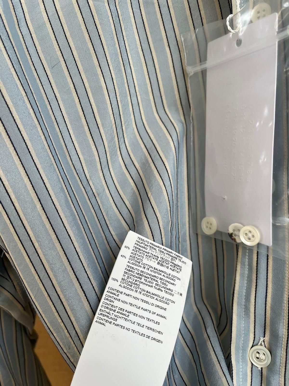Maison Margiela Long Stripe Button up Shirt in Light Blue Color Size US L / EU 52-54 / 3 - 9 Thumbnail
