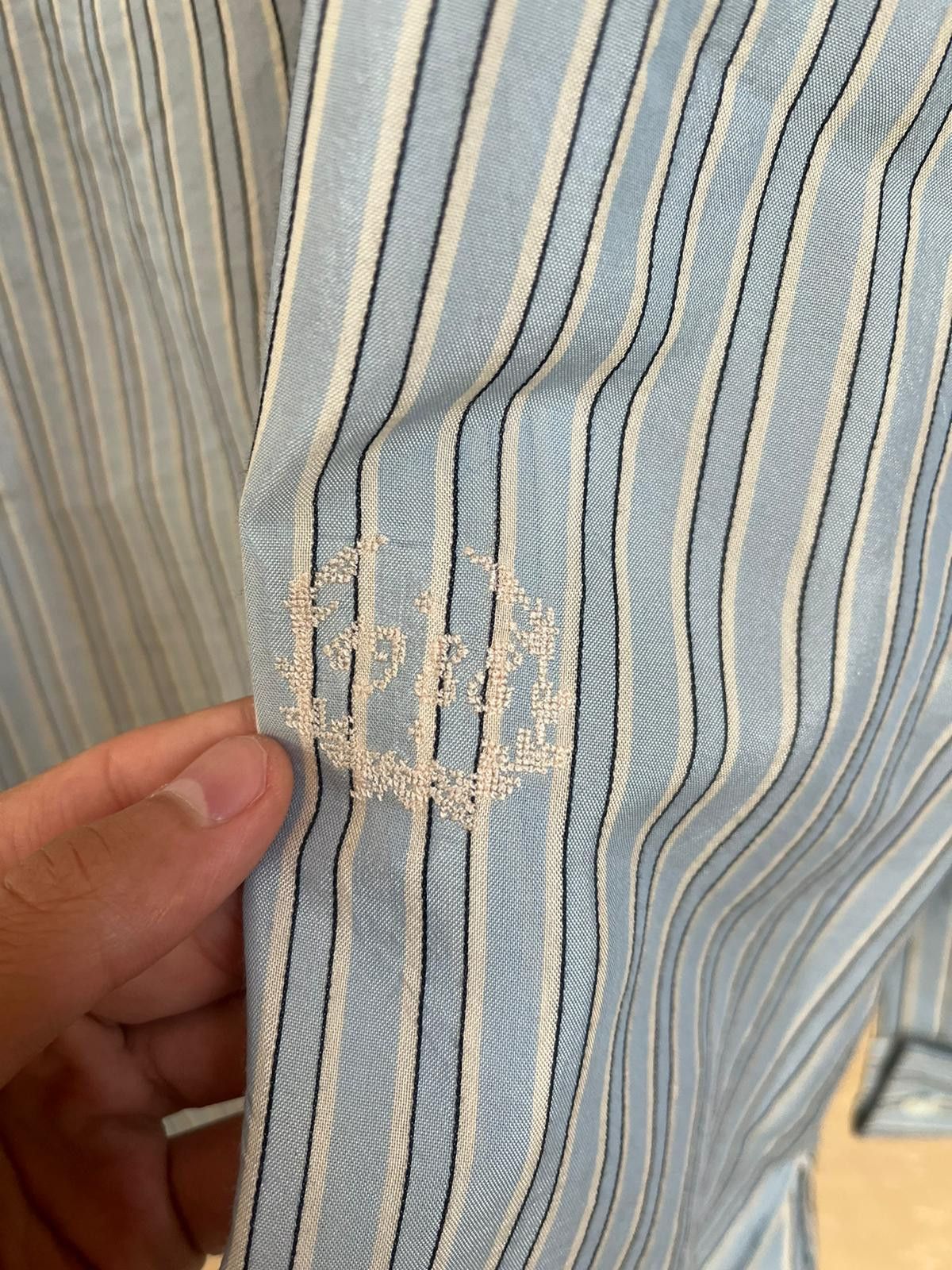 Maison Margiela Long Stripe Button up Shirt in Light Blue Color Size US L / EU 52-54 / 3 - 12 Thumbnail
