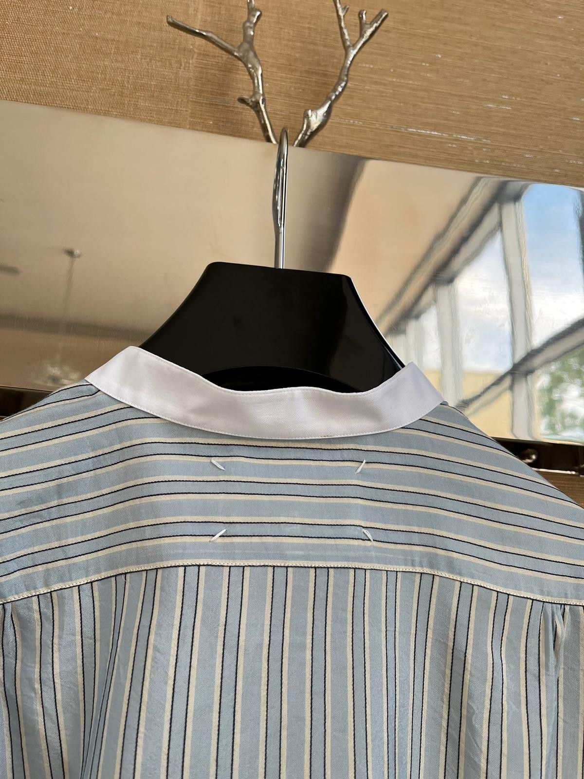 Maison Margiela Long Stripe Button up Shirt in Light Blue Color Size US L / EU 52-54 / 3 - 3 Thumbnail