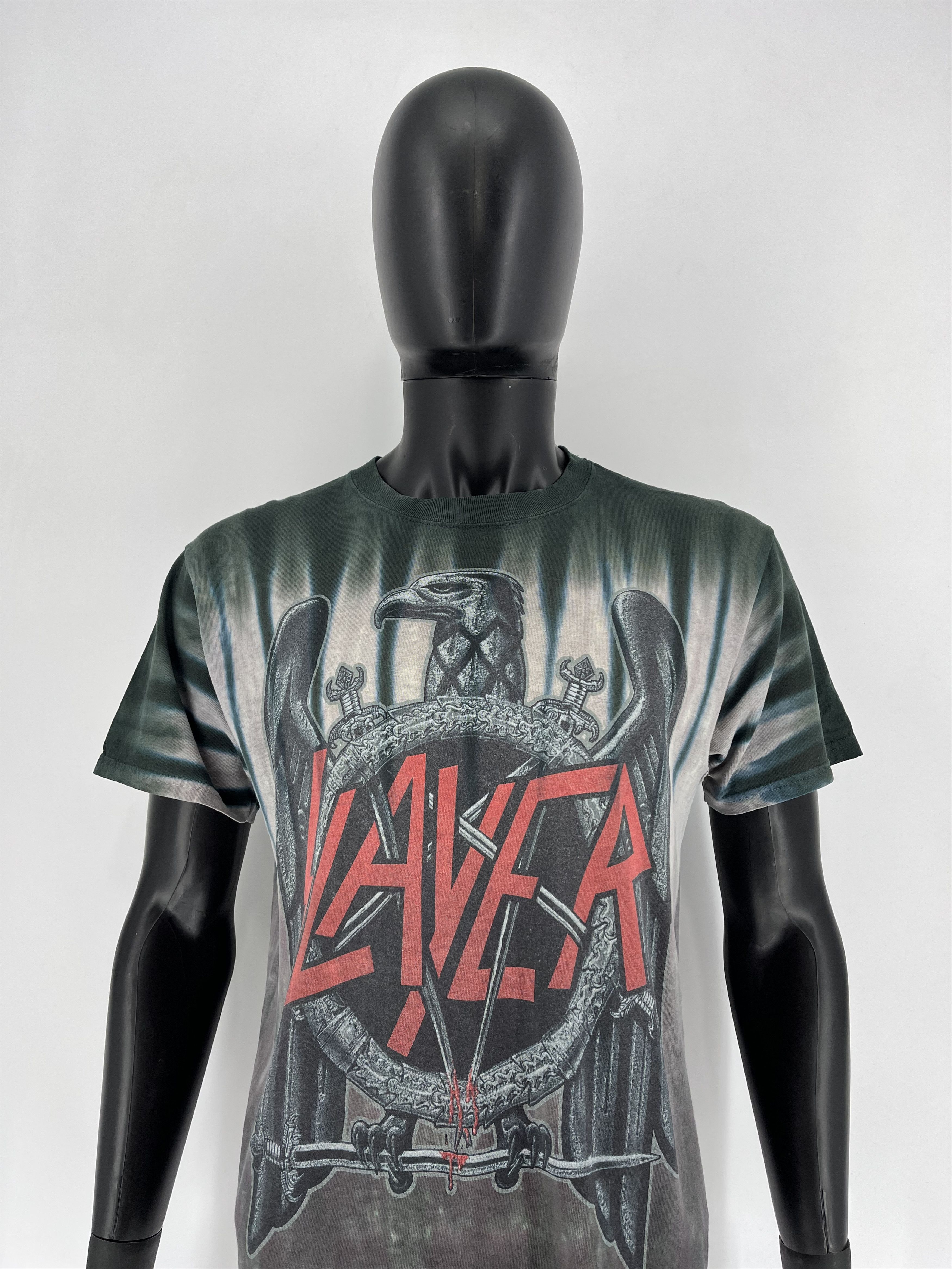 Band Tees × Slayer × Vintage Vintage Slayer 90s Tie Die t-shirt Rock Shirt Black S Size US M / EU 48-50 / 2 - 6 Thumbnail