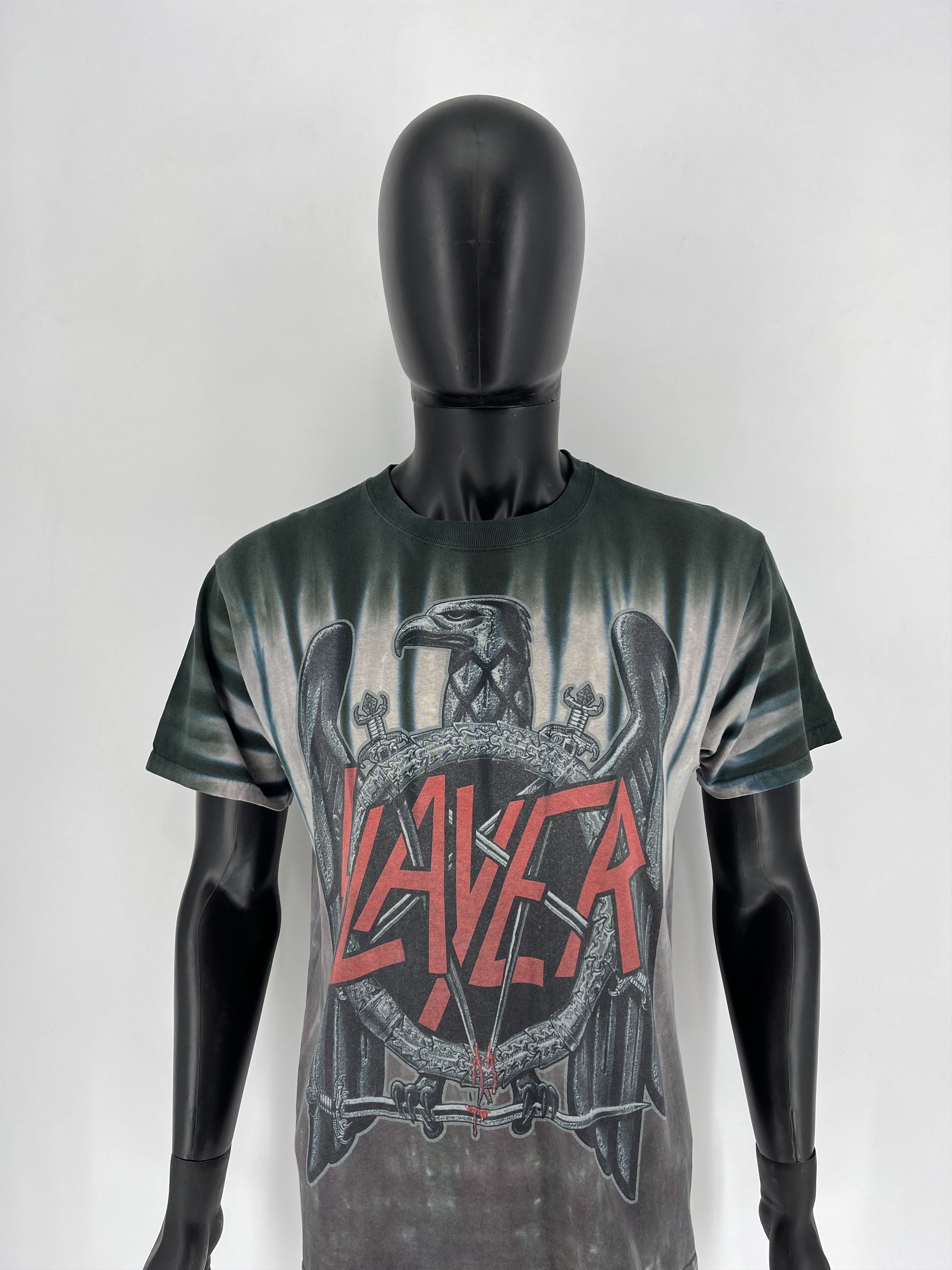 Band Tees × Slayer × Vintage Vintage Slayer 90s Tie Die t-shirt Rock Shirt Black S Size US M / EU 48-50 / 2 - 3 Thumbnail