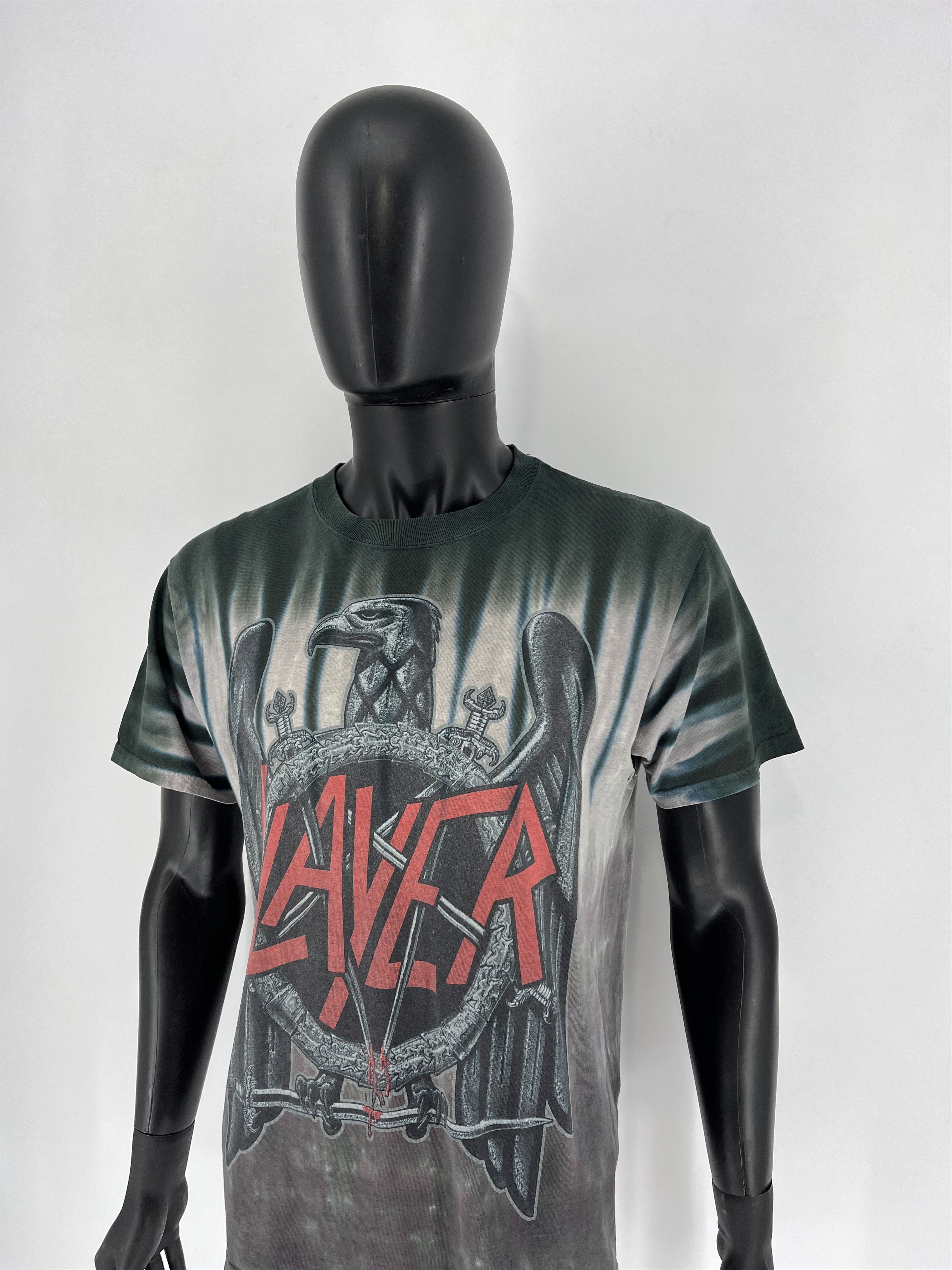 Band Tees × Slayer × Vintage Vintage Slayer 90s Tie Die t-shirt Rock Shirt Black S Size US M / EU 48-50 / 2 - 2 Thumbnail