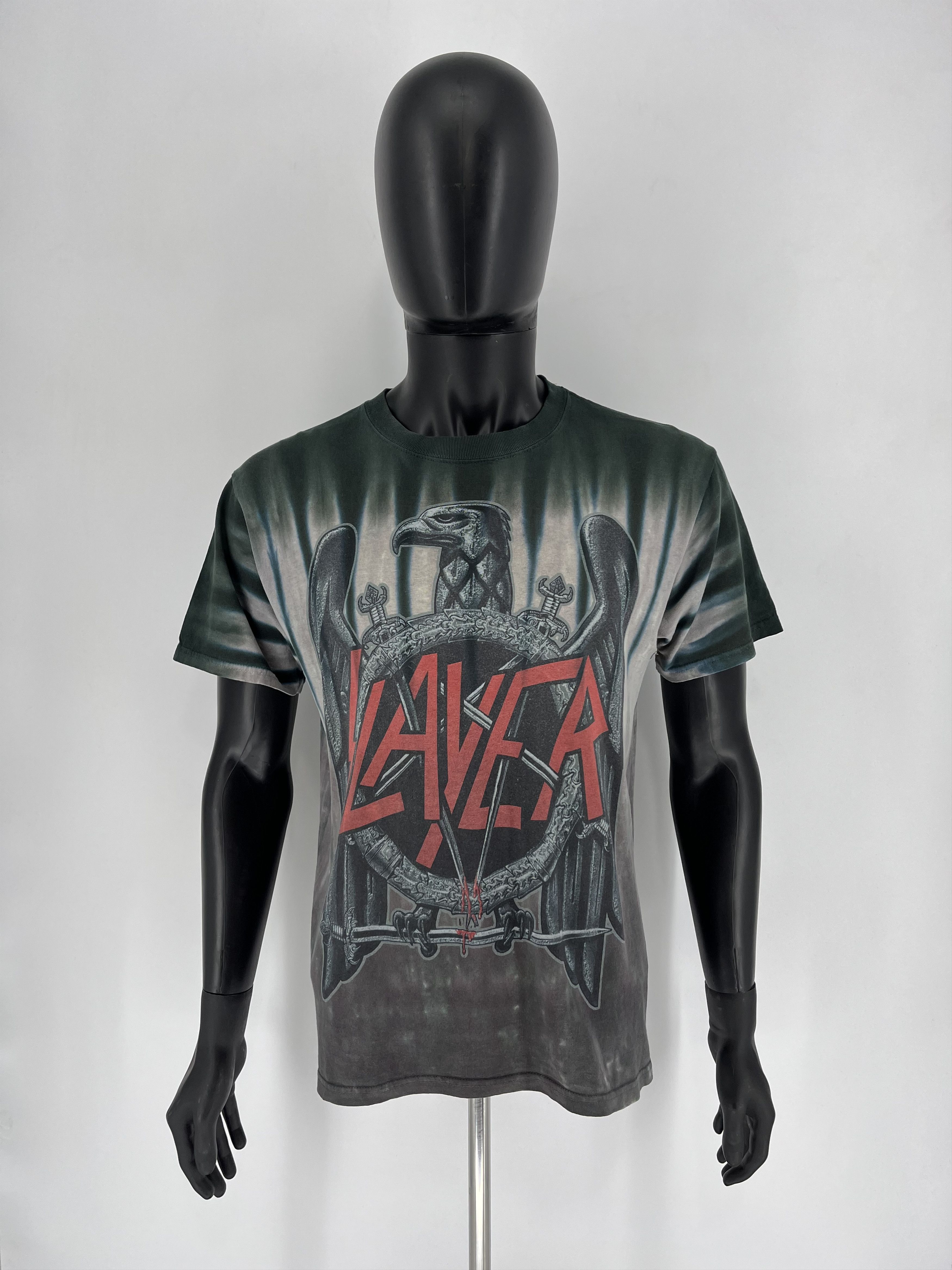 Band Tees × Slayer × Vintage Vintage Slayer 90s Tie Die t-shirt Rock Shirt Black S Size US M / EU 48-50 / 2 - 4 Thumbnail
