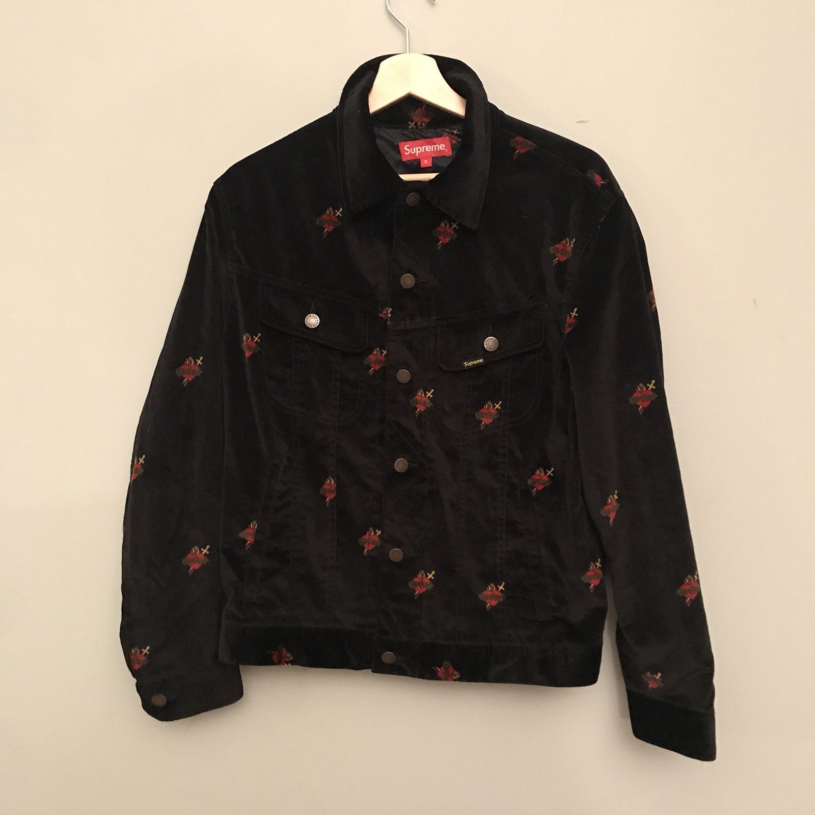 Supreme Supreme Sacred Hearts Velvet Trucker Jacket | Grailed