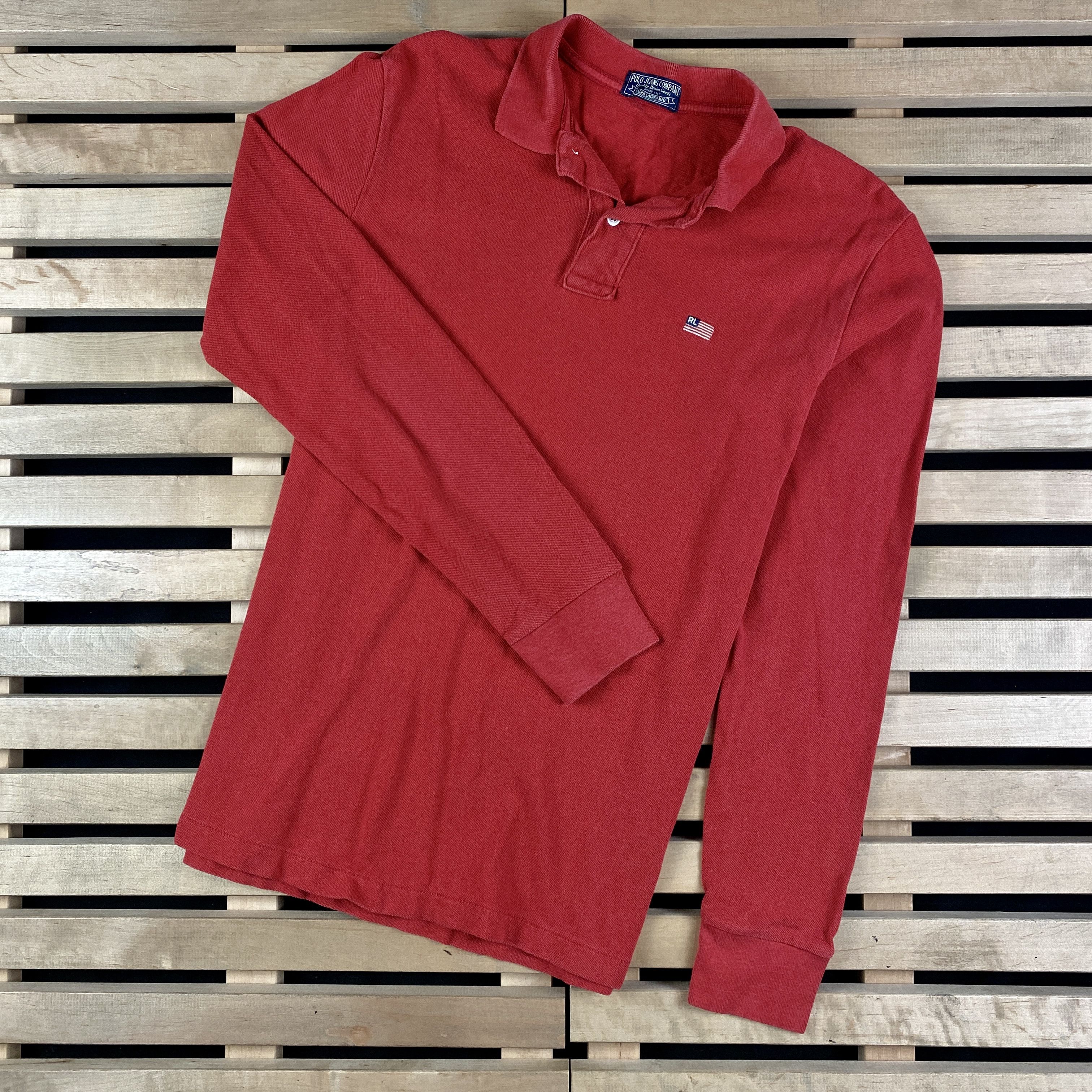 Polo Ralph Lauren × Ralph Lauren × Vintage Mens Polo Long Sleeve Polo Jeans Ralph Lauren Vintage Size M Size US M / EU 48-50 / 2 - 1 Thumbnail