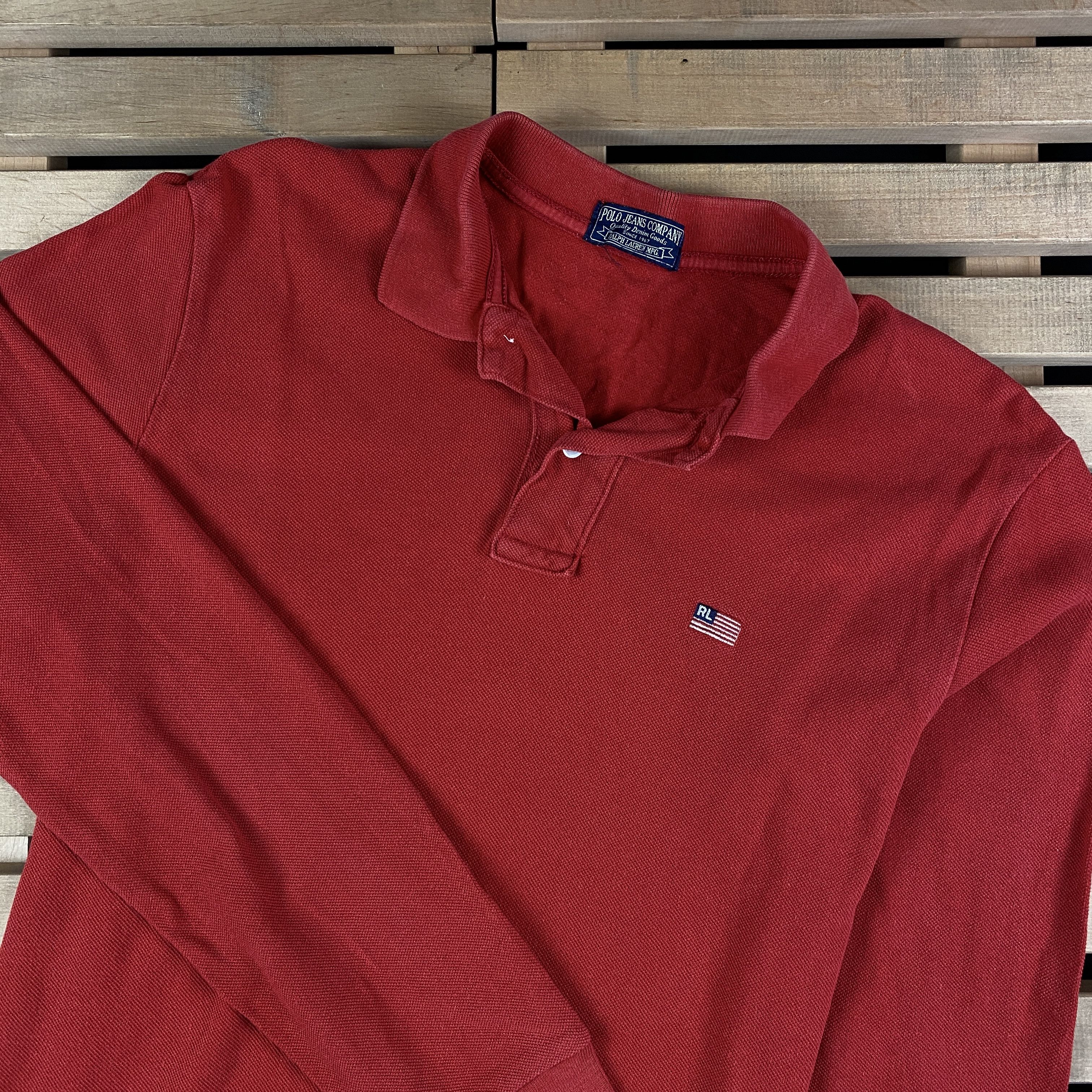 Polo Ralph Lauren × Ralph Lauren × Vintage Mens Polo Long Sleeve Polo Jeans Ralph Lauren Vintage Size M Size US M / EU 48-50 / 2 - 2 Thumbnail