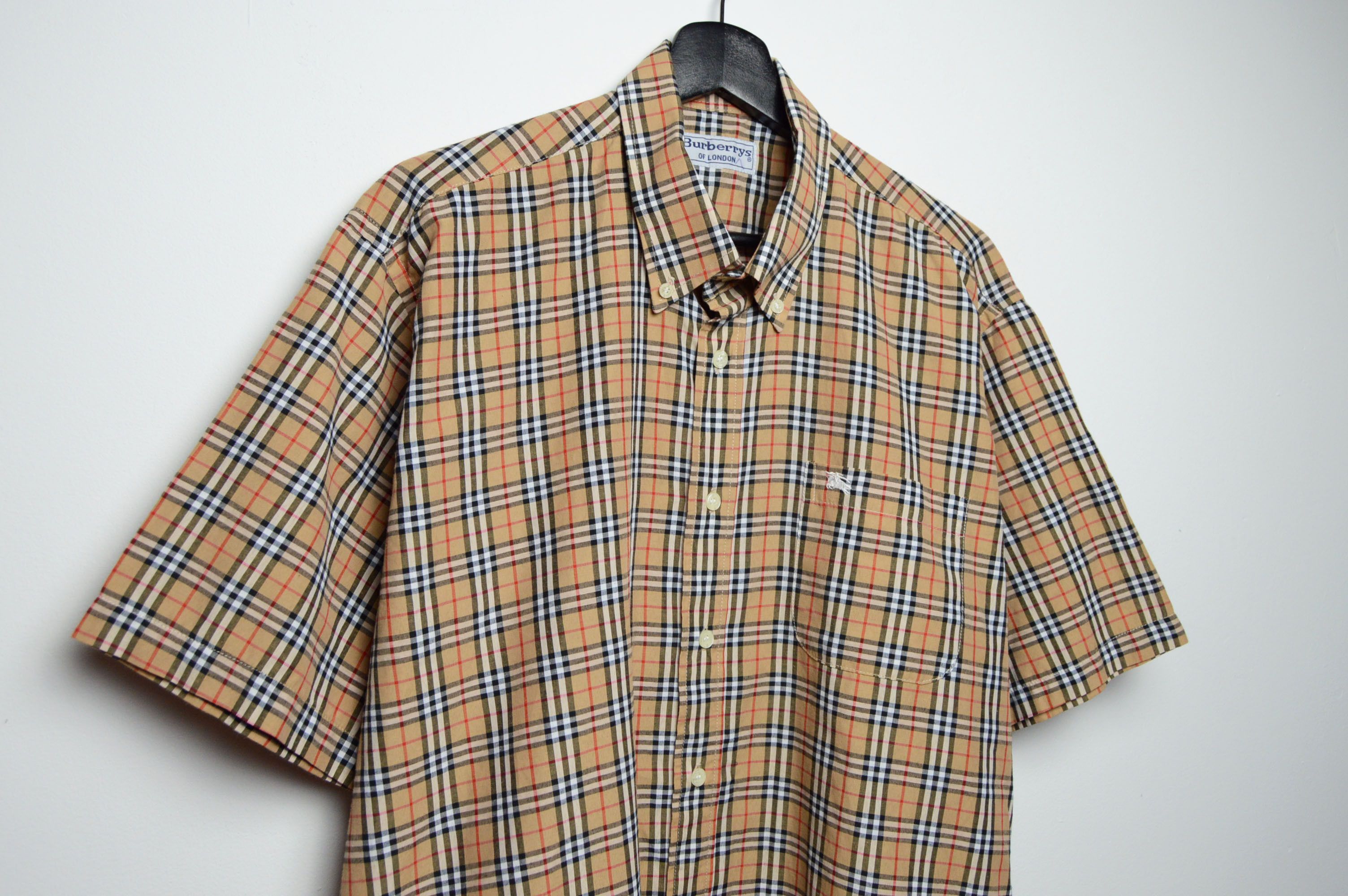 burberry camel shirt vintage nova checkered shirt